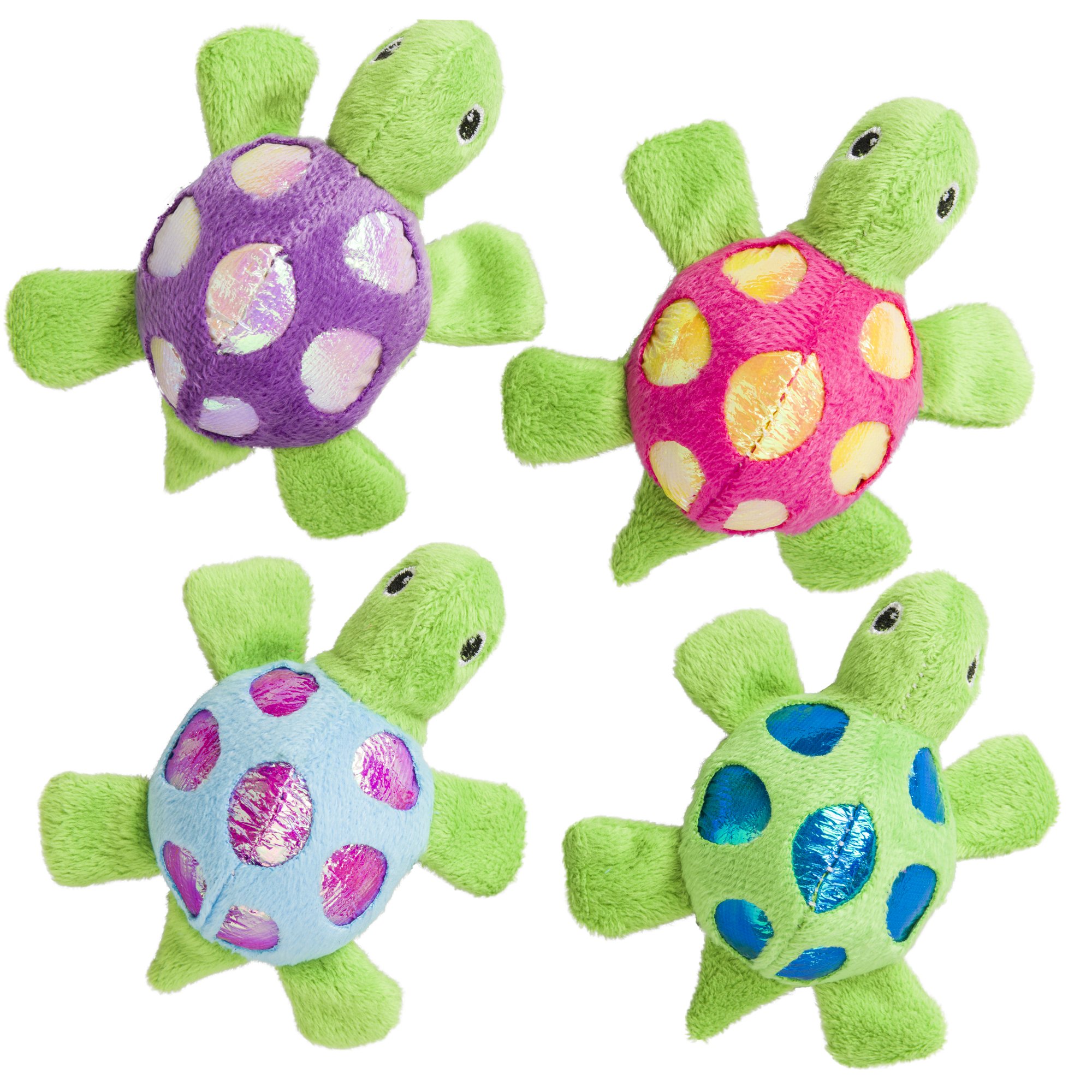SPOT Ethical Pets 52076 Catnip Toys for Cats - Shimmer Glimmer Turtle Shape - Fun Interactive Play & Stress Relief for Indoor Cats