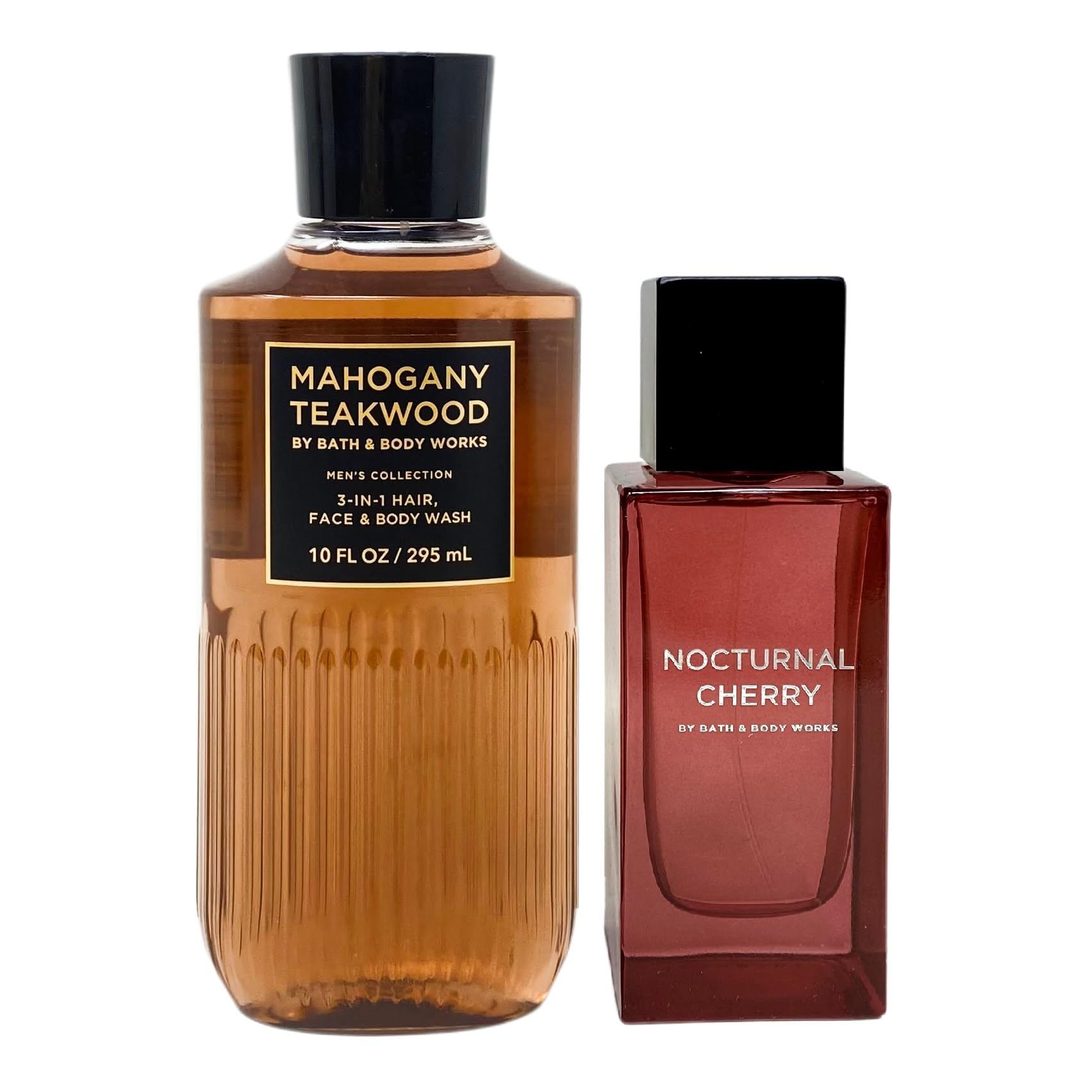 Nocturnal Cherry Cologne & Mahogany Teakwood 3-in-1 Hair Face Body Wash Gift Set for Men - Bath & Body Works Full Size Collection - Perfect for Gifts, Travel & Daily Skincare Routine