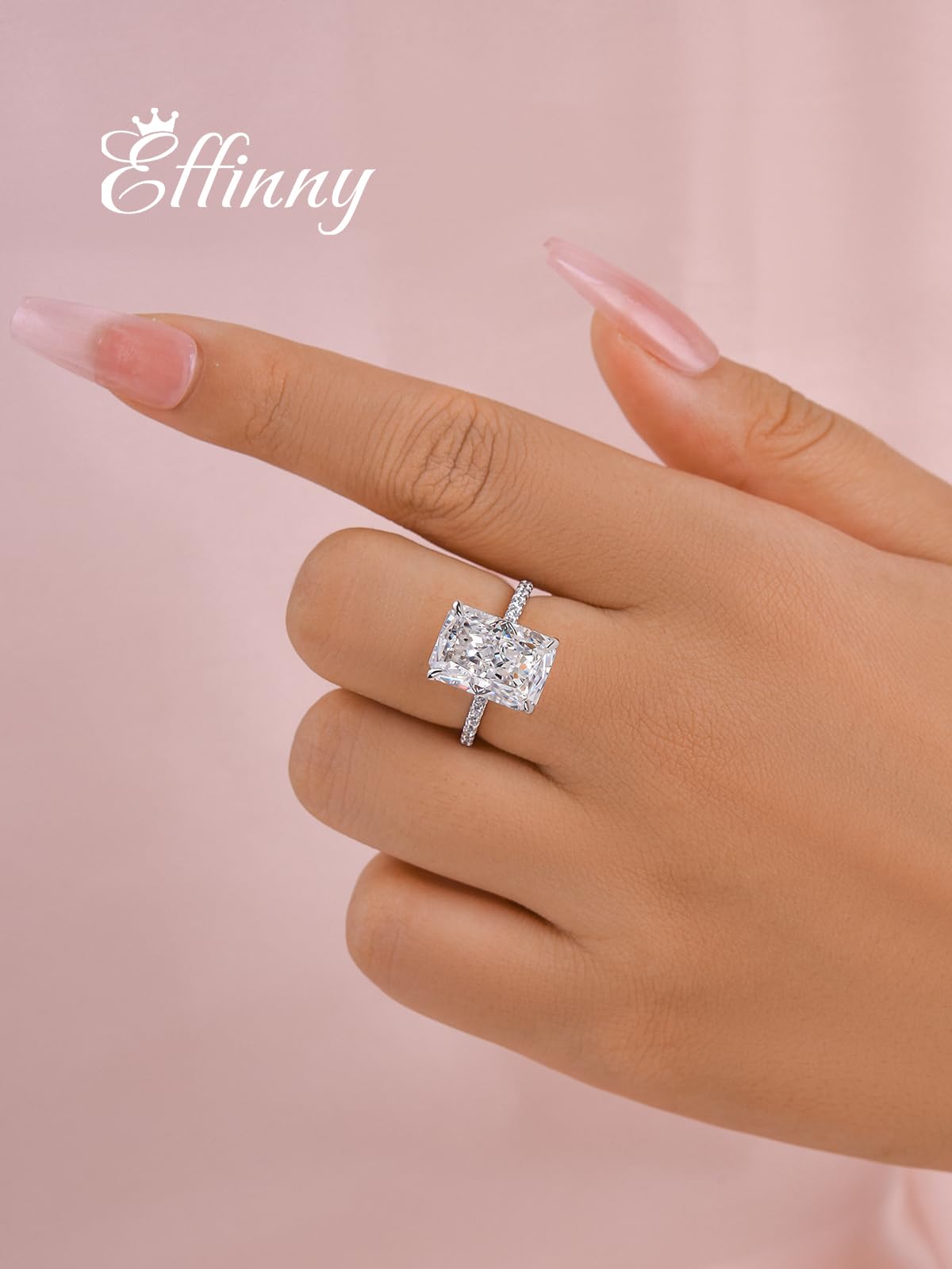 3.5/7.0 Carat Radiant Cut Simulated Diamond Engagement Ring for Women - 925 Sterling Silver Wedding Promise Ring - Perfect for Proposals, Anniversaries & Special Occasions