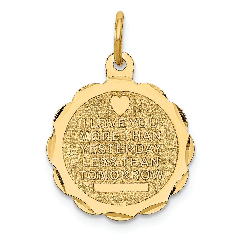 14K Yellow Gold Love Charm Pendant Necklace for Women - Romantic Gift for Valentine's Day, Anniversary & Special Occasions | FJC Finejewelers