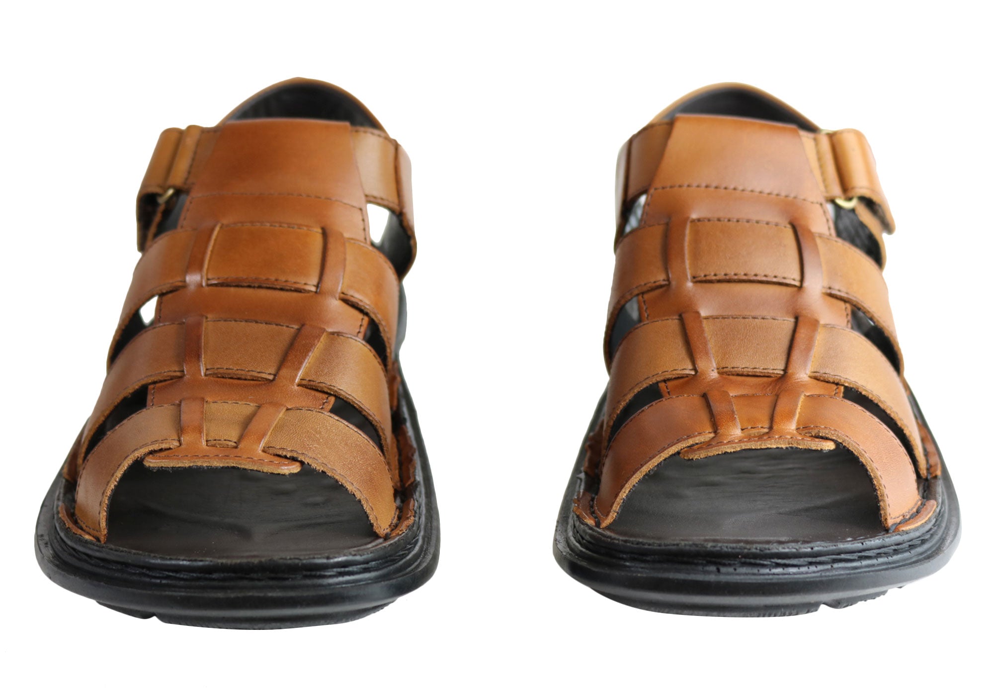 Savelli Kain Men's Leather Comfortable Cushioned Sandals - Handmade in Brazil - Perfect for Beach, Vacation & Summer Outdoor Activities