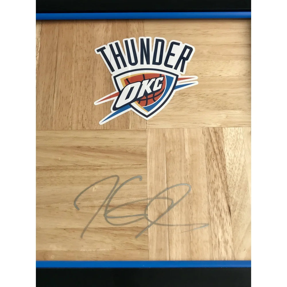 Kevin Durant Signed OKC Thunder Floor Framed 12x12