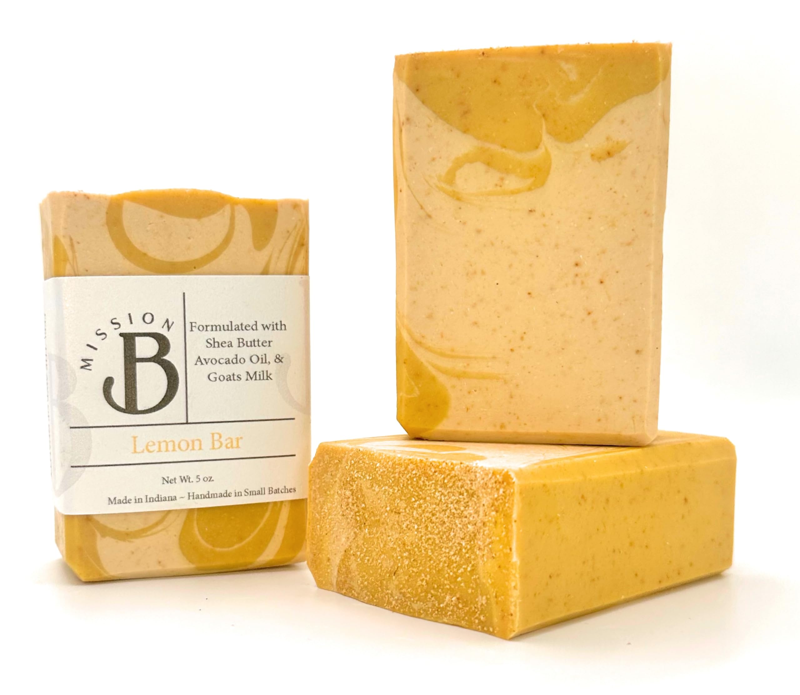 Handmade Exfoliating Lemon Bar Soap with Shea Butter, Avocado Oil & Goat Milk - 5 oz Natural Skincare for Dry Skin & Body Exfoliation - Perfect for Shower, Bath & Gift Sets