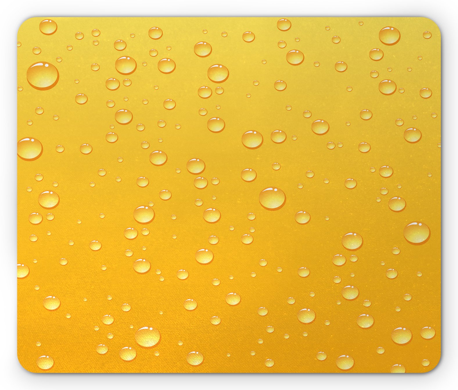 Ambesonne Yellow Ombre Mouse Pad with Beer Glass Water Drops Design - Non-Slip Rubber Base, Standard Size Rectangle Mousepad for Office, Gaming & Home Computer Use
