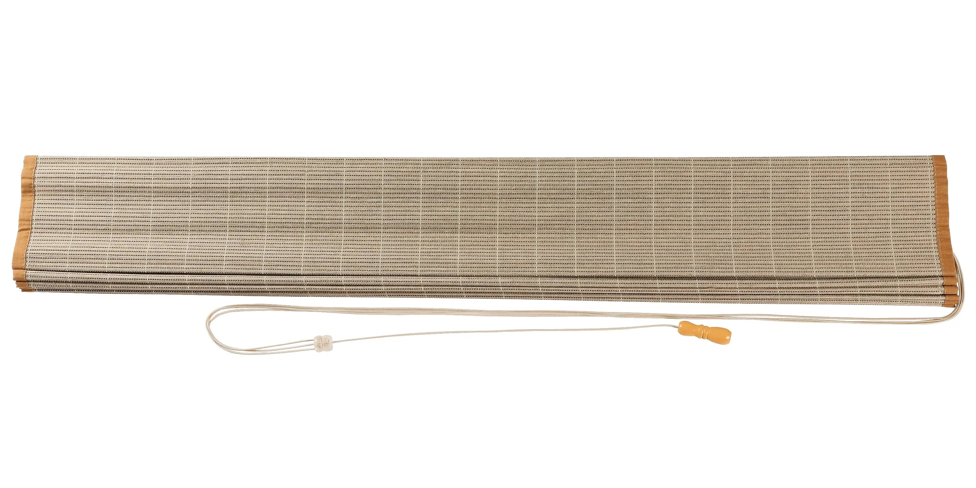 Sybil Bamboo Roman Shade Cord Lift - Natural Wood Window Blinds for Home & Office - Perfect for Living Room, Bedroom, and Kitchen Privacy