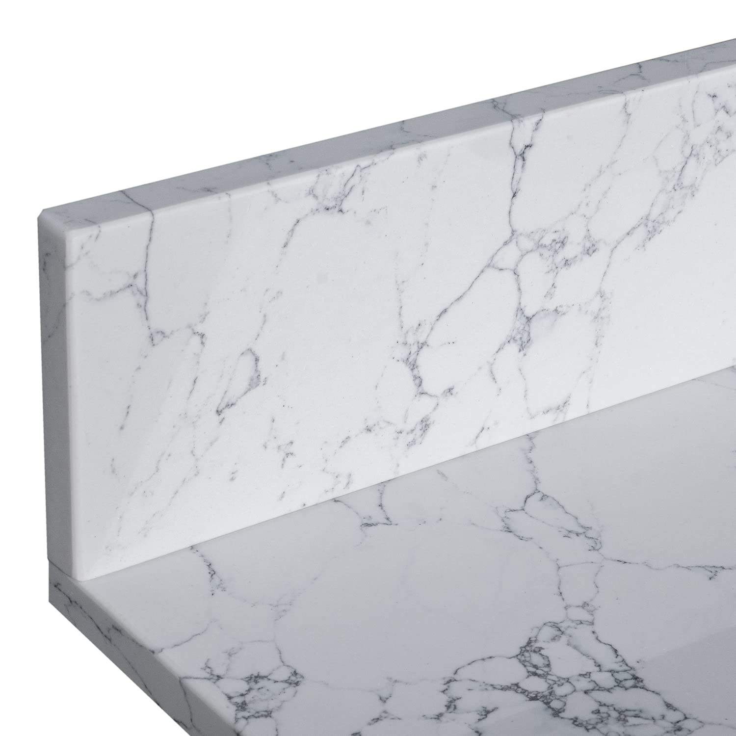 White Sink Side Splash for Bathroom Vanity Top - Matching Accessory for Modern Bathroom Decor | Perfect for Home Renovation & Bathroom Upgrades
