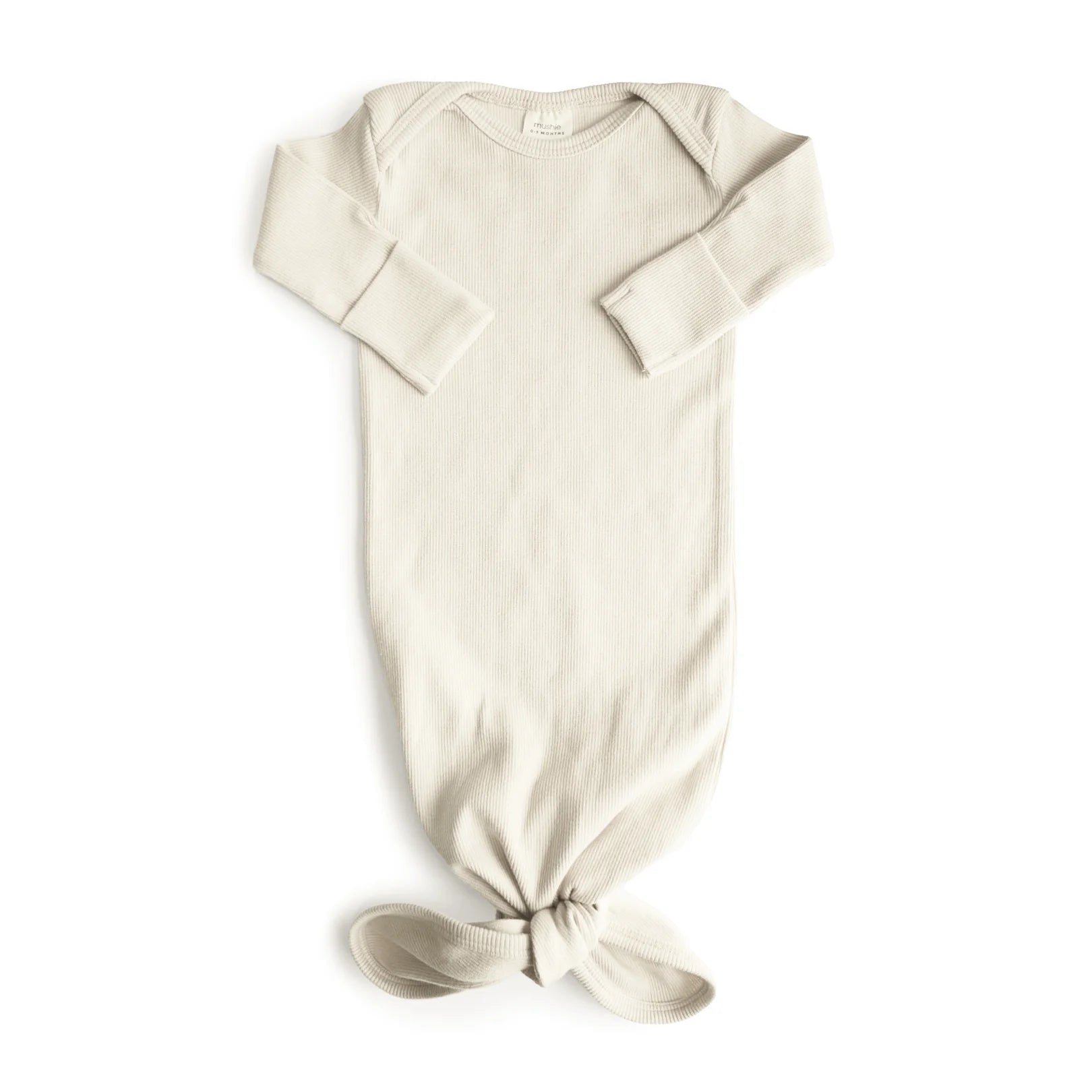 Elegant Ribbed Knotted Gown in Ivory - Perfect for Weddings, Parties & Special Occasions