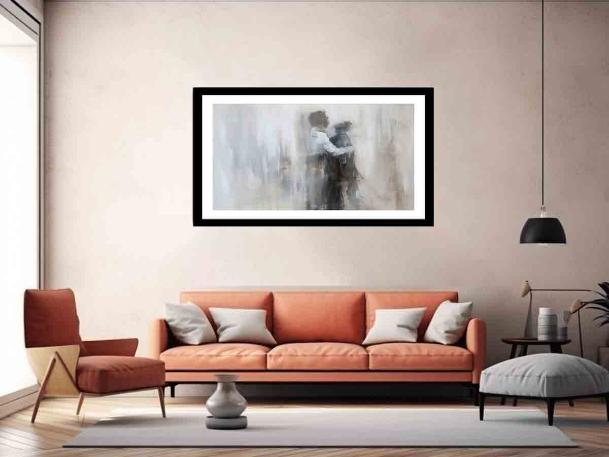 Abstract Couple Memories Wall Art - Romantic Home Decor for Bedroom & Living Room - Perfect Anniversary Gift for Couples