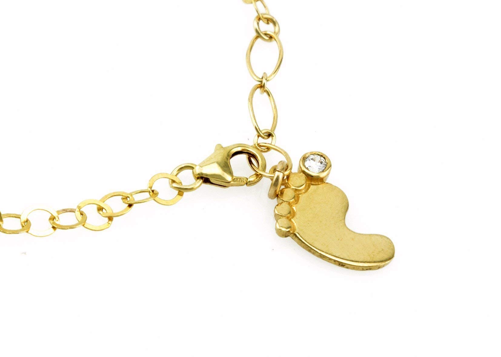 Baby Shower Bracelet with Gold Foot Charm - Newborn Birthstone Bracelet for Mom, Unique Baby Feet Jewelry Gift for Holidays & Special Occasions | Perfect for Baby Showers, Christenings & Mother's Day