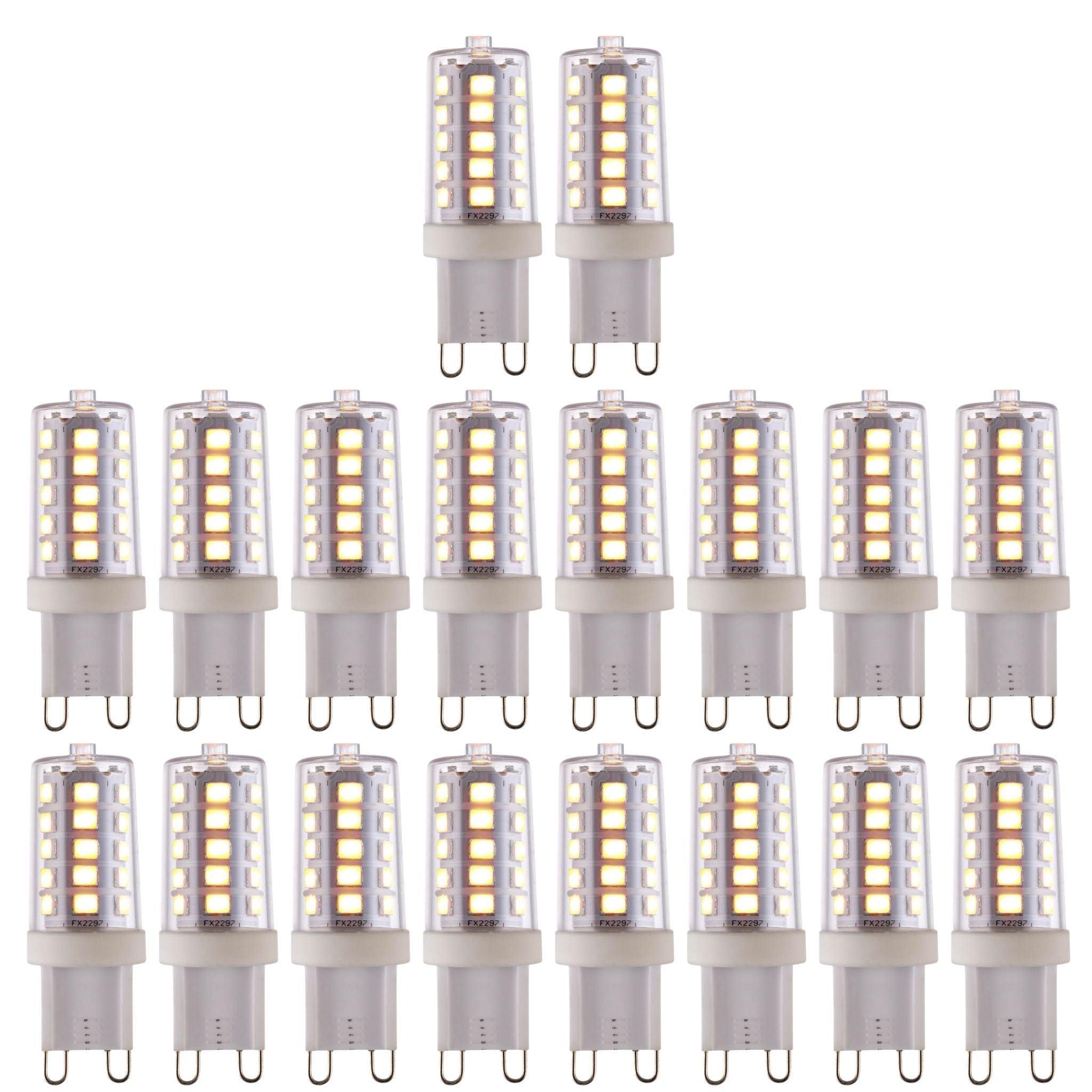 18-Pack G9 LED SMD Dimmable Light Bulbs 3.7W Warm White 2700K - Perfect for Chandeliers, Pendant Lights & Decorative Fixtures