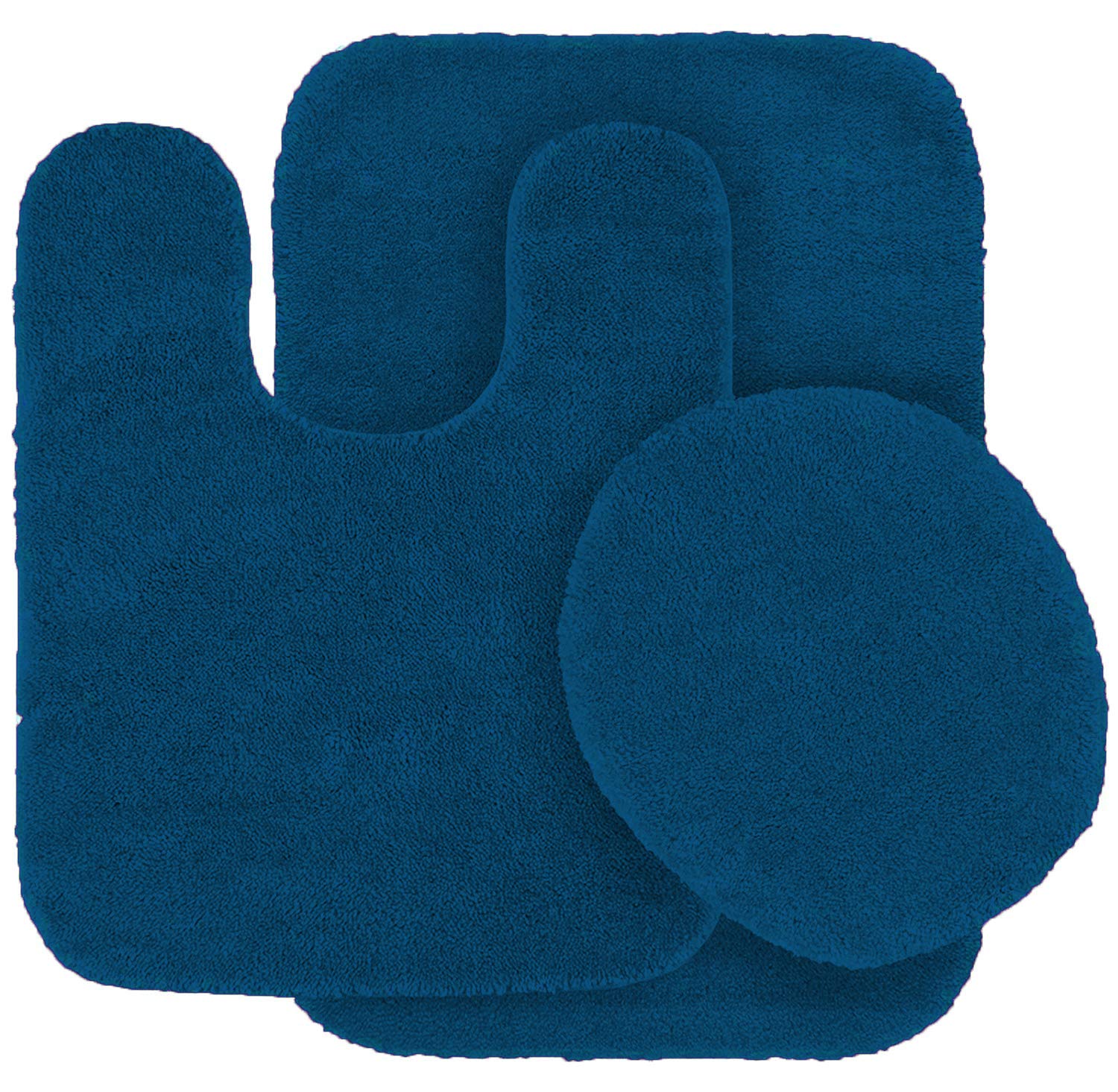 3-Piece Bathroom Rug Set - Soft, Anti-Slip Bath Mats in Royal Blue - Perfect for Bathroom, Shower & Vanity Areas - Home Decor Essentials
