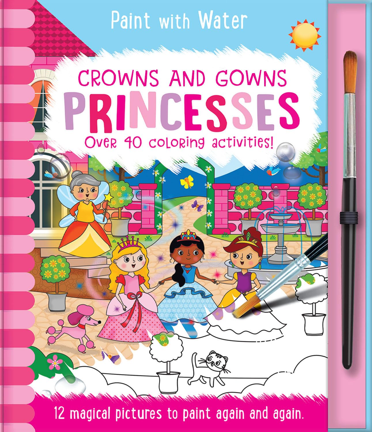 Princess Crowns and Gowns - Paint with Water Activity Set for Kids | Perfect for Birthday Parties, Dress-Up Play & Creative Arts