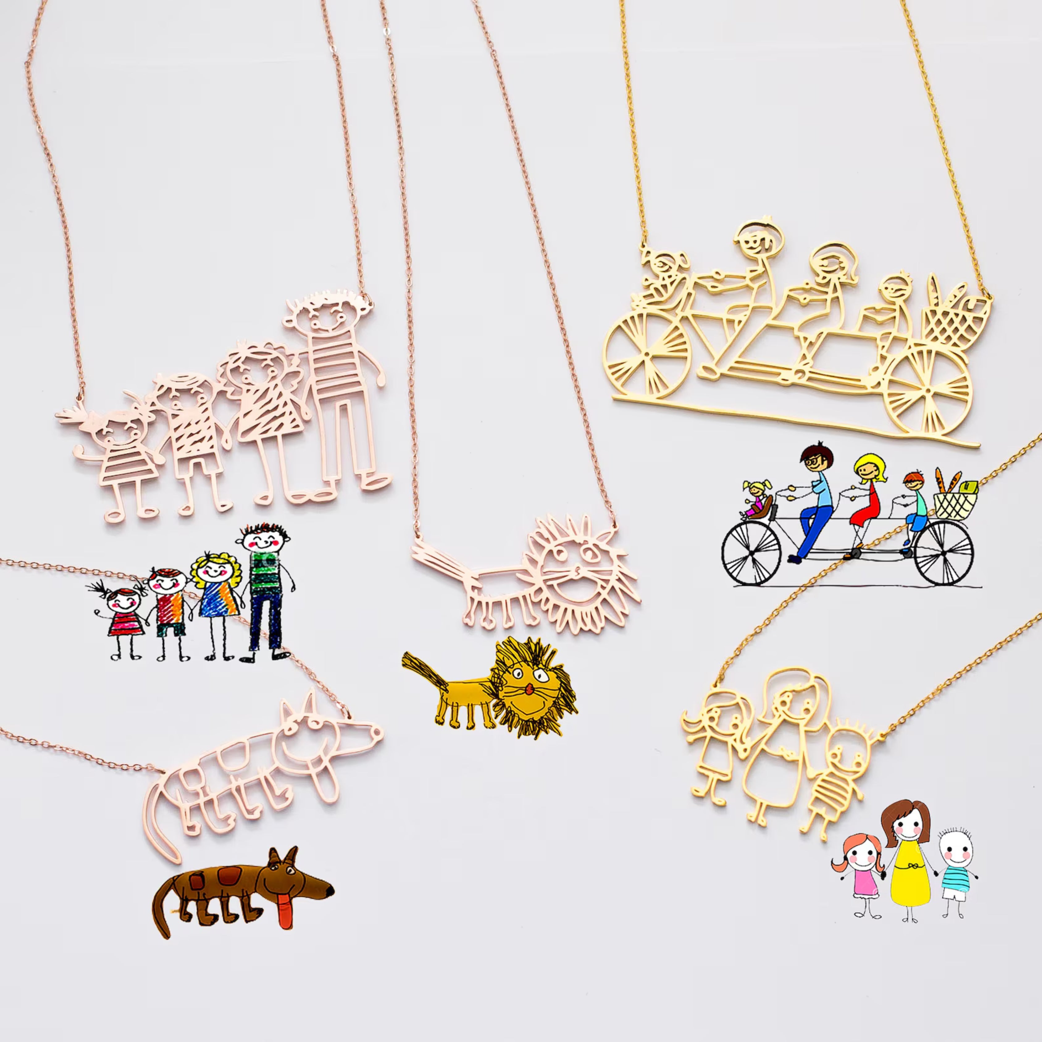 Personalized Hand-Painted Kids Name Necklace - Custom Children's Art Jewelry Gift for Birthdays & Special Occasions | XL893
