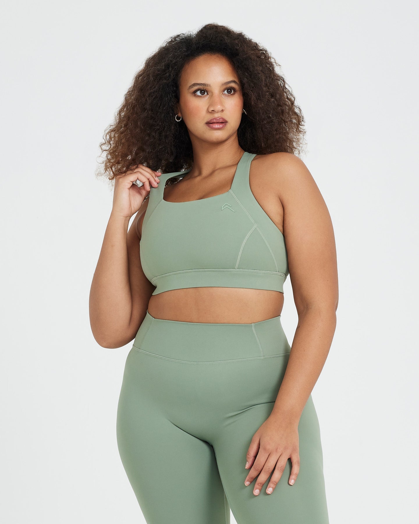 Timeless Wide Strap Sports Bra for Women - Comfortable High Support Workout Top in Sage Green | Perfect for Yoga, Running & Gym
