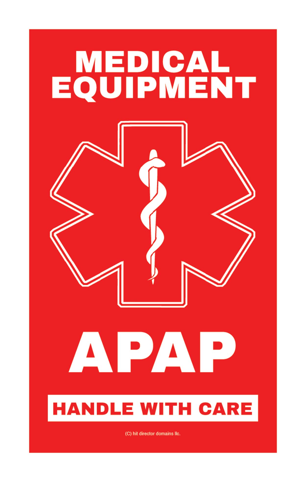 APAP Medical Alert Equipment Luggage Tag - Handle with Care, Compliant with DOT & ACAA Regulations (4-Pack) - Perfect for Air Travel, Cruise Trips & Medical Emergency Identification