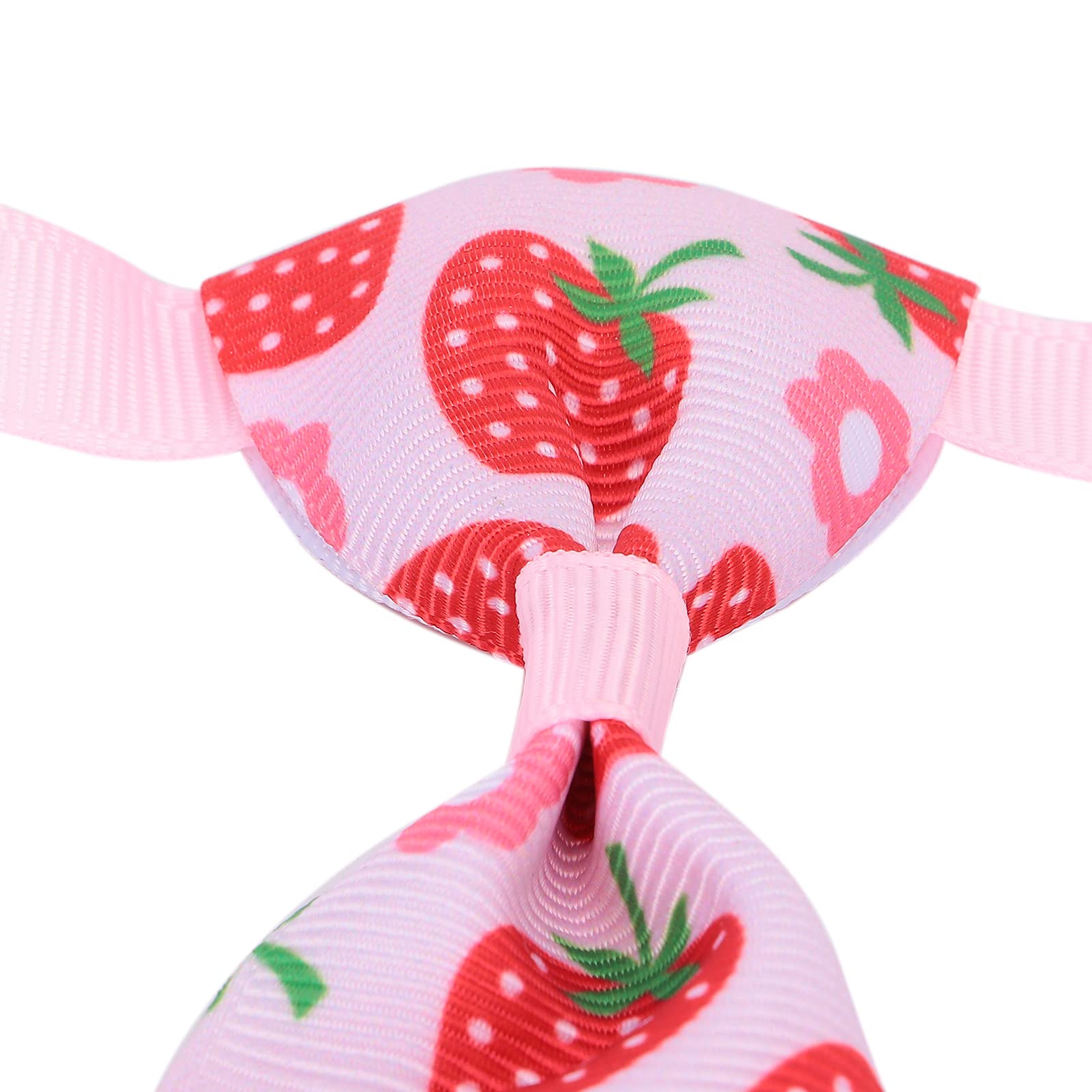 Adjustable Pet Bow Ties Set for Small Dogs & Cats - Strawberry Print & Patriotic Dog Neckties - Spring Assorted Mini Pet Accessories for Parties, Weddings & Photo Shoots