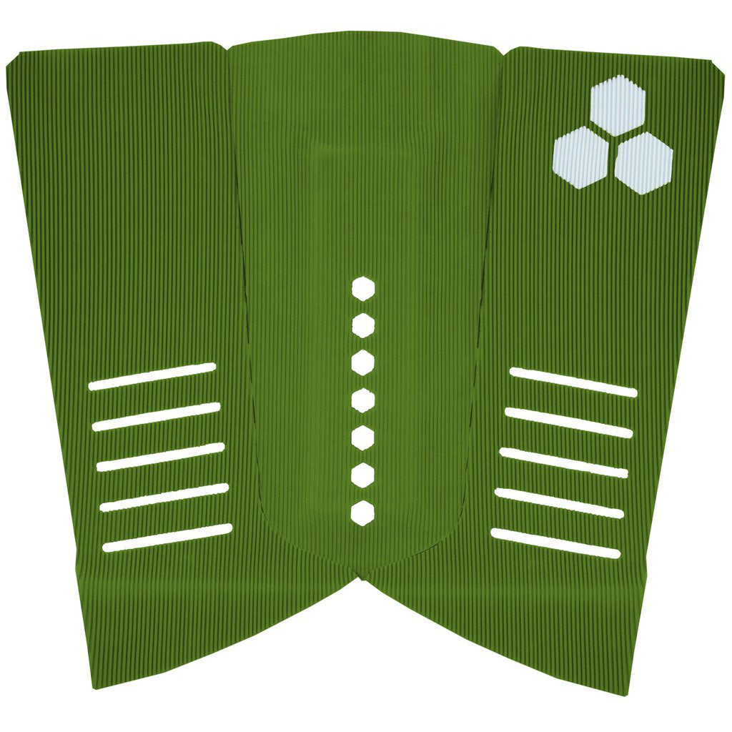 Channel Islands 3-Piece Arch Fish Deck Pad - Non-Slip Traction Pad for Surfboards, Army Green - Perfect for Surfing, Paddleboarding & Water Sports