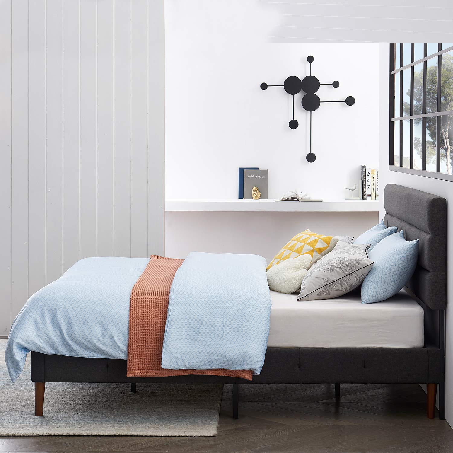 VECELO Adjustable Height Upholstered Headboard - 49.3