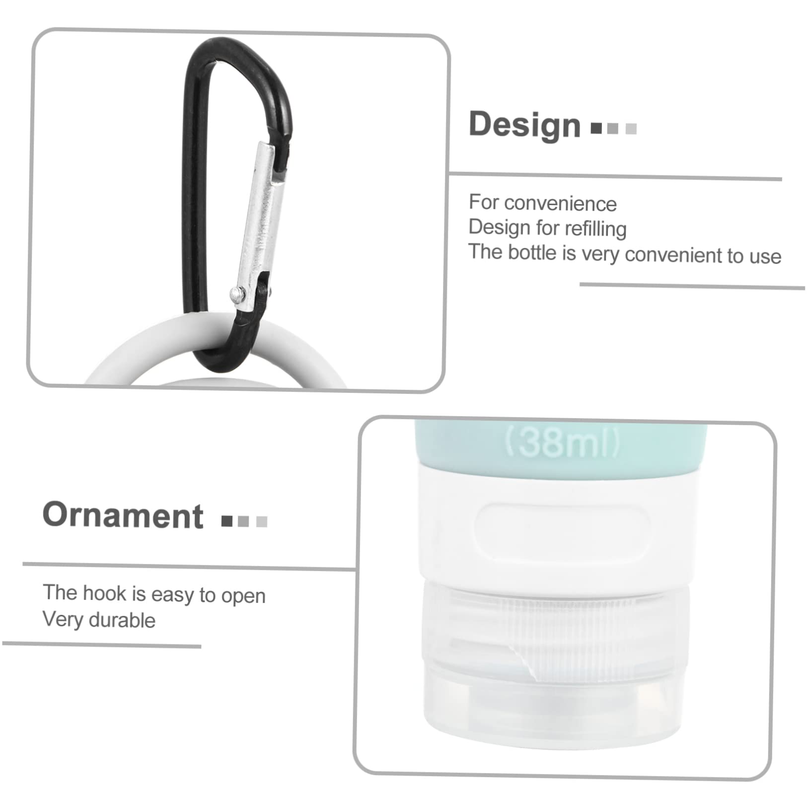 4pcs Clear Silicone Travel Bottles for Toiletries - Leak-Proof Cosmetic Dispensers, Shower Gel & Lotion Containers - Perfect for Air Travel, Gym, Camping & Daily Use (Keychain Included)