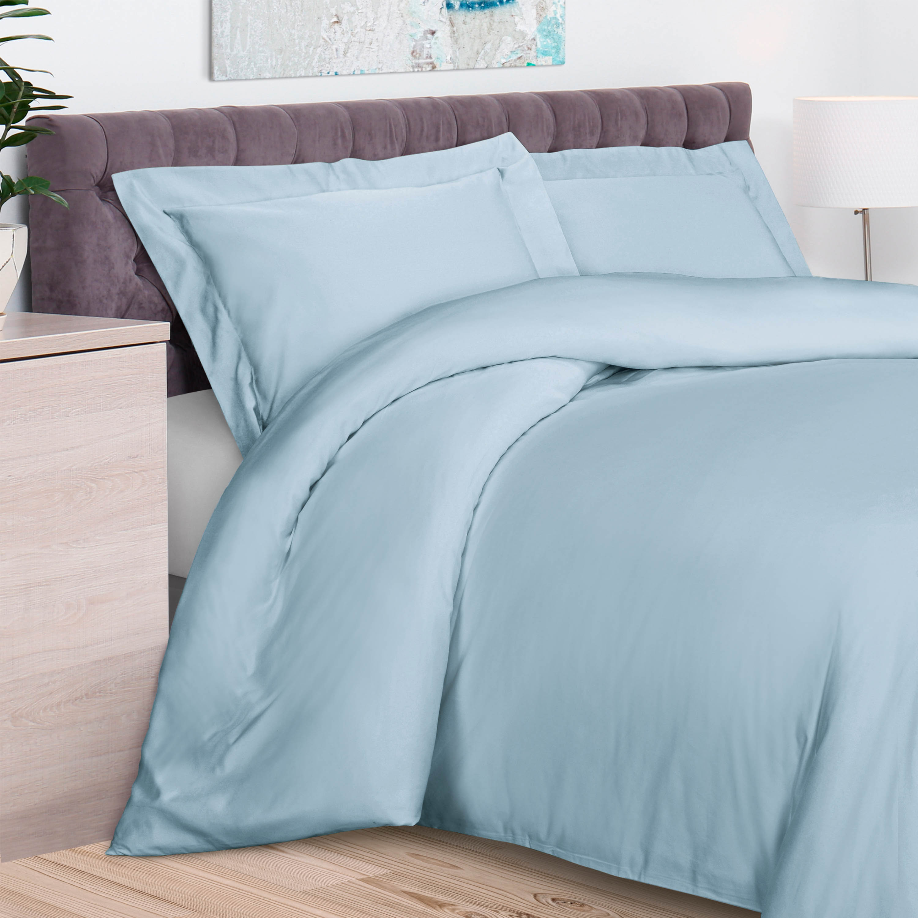 Premium 300 Thread Count Bamboo Rayon Duvet Cover Set - Soft, Breathable & Hypoallergenic Bedding for All Seasons - Ideal for Master Bedroom, Guest Room & Dormitory