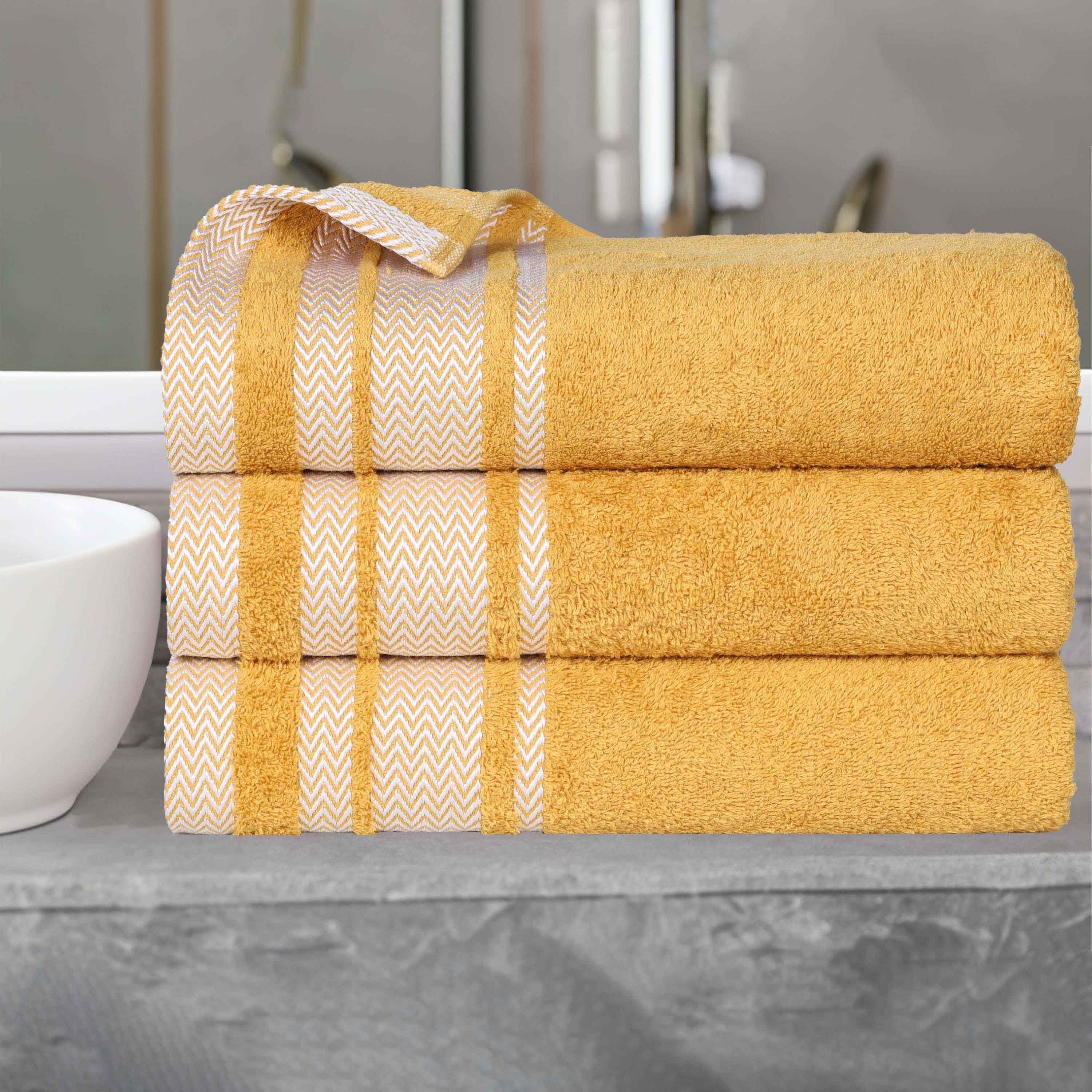 Premium Hays Cotton Soft Medium Weight Bath Towel Set of 3 - Ultra Absorbent & Quick Dry - Luxury Spa & Bathroom Essentials for Home, Hotel, Gym Use
