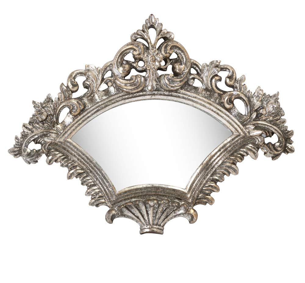 IMAX 52977-7 Loletta Victorian Inspired Mirror Set of 7 - Elegant Silver Wall Decor for Living Room, Bedroom & Entryway