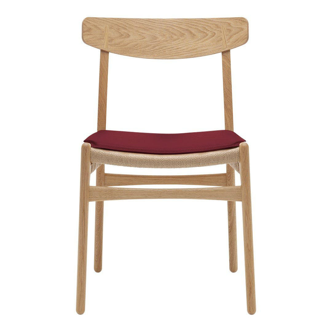CH23 Chair with Premium Leather Seat Cushion - Ergonomic Design for Home Office, Living Room & Dining Room - Comfortable Modern Furniture for Work & Relaxation