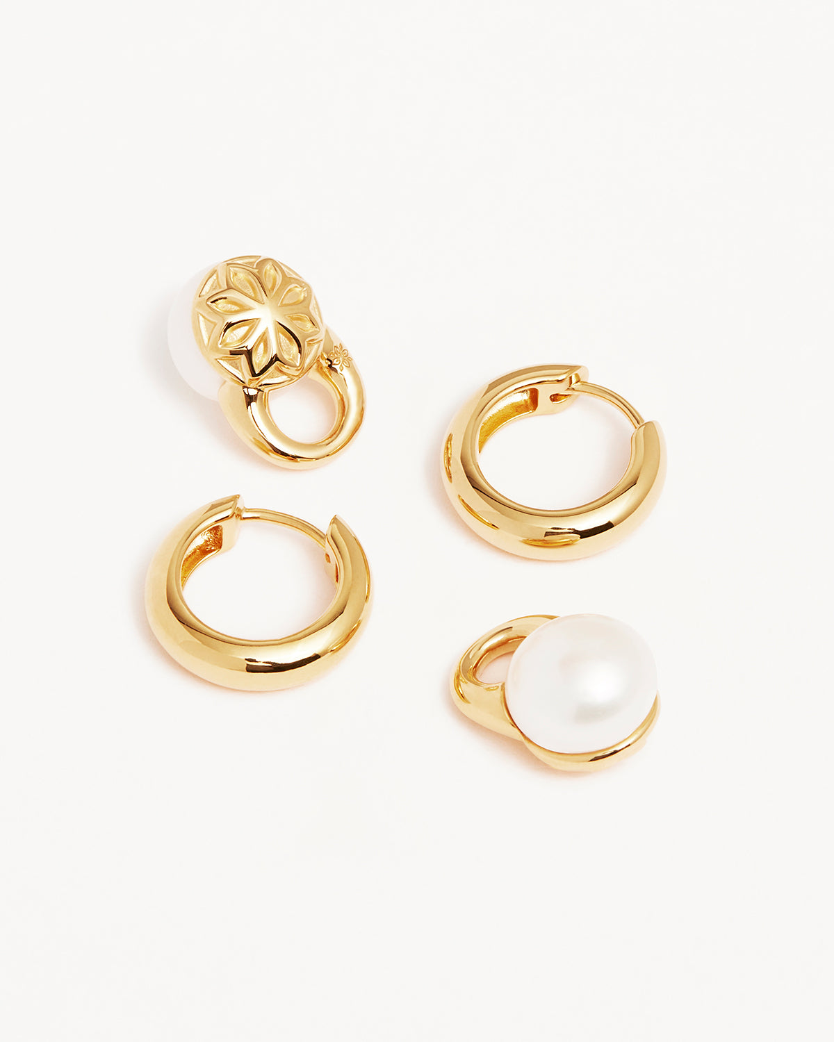 18K Gold Vermeil Pearl Hoop Earrings - Elegant New Beginnings Jewelry for Women | Perfect for Weddings, Parties & Everyday Wear