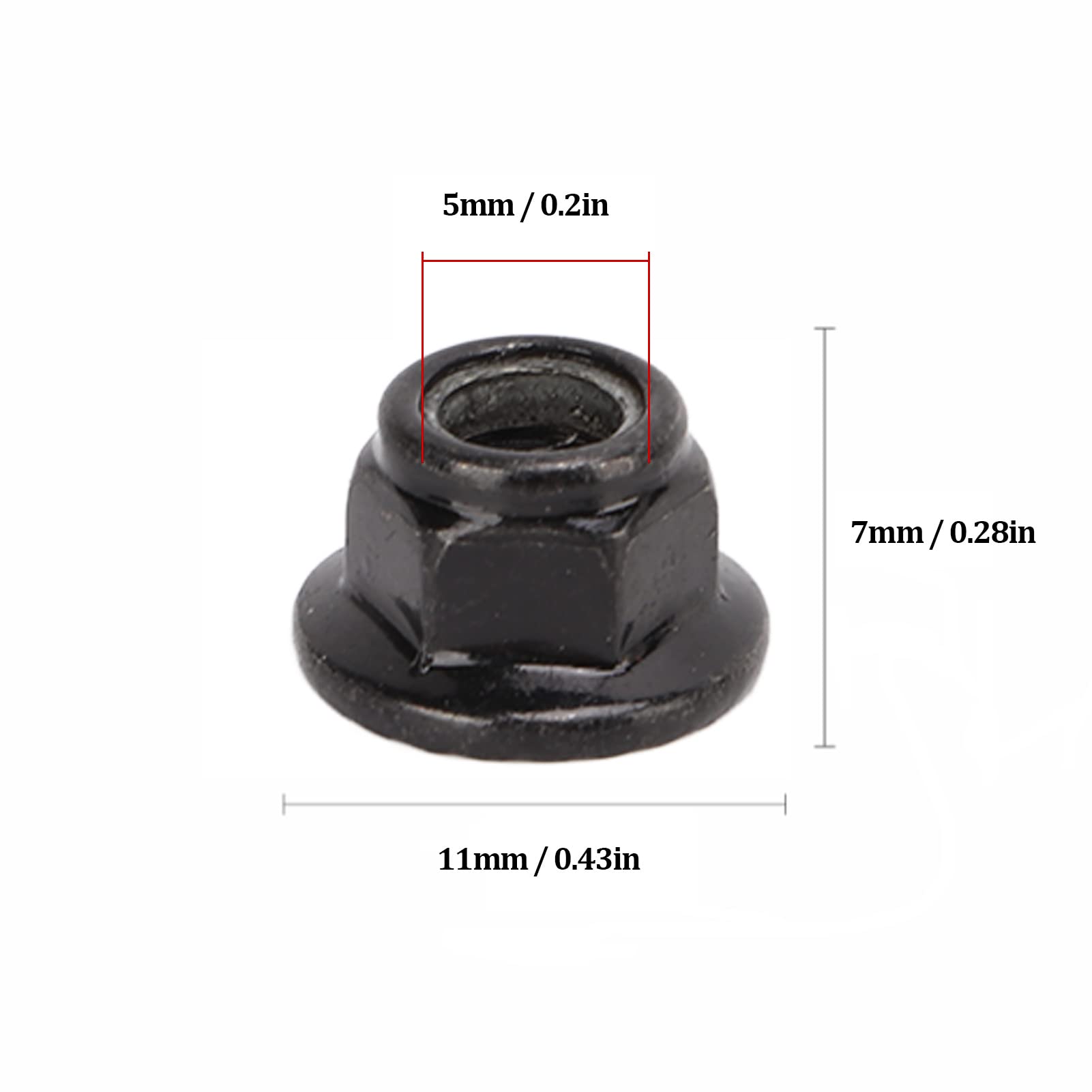 Dilwe 10PCS M5 Iron Locking Lug Nuts - Corrosion Resistant RC Car Wheel Nuts for RC Model Cars, Self-Tightening Flange Nuts - Perfect for Off-Road RC Vehicles & Drift Racing Accessories (Black)