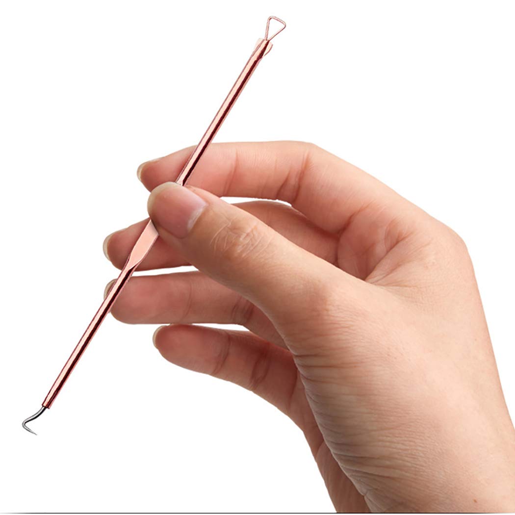 Anjetan 4PCS Blackhead Tweezers Kit - Stainless Steel Acne Extractor Tools with Travel Case for Blackhead Removal, Pimple Popping & Skincare - Perfect for Home Spa, Travel & Professional Use