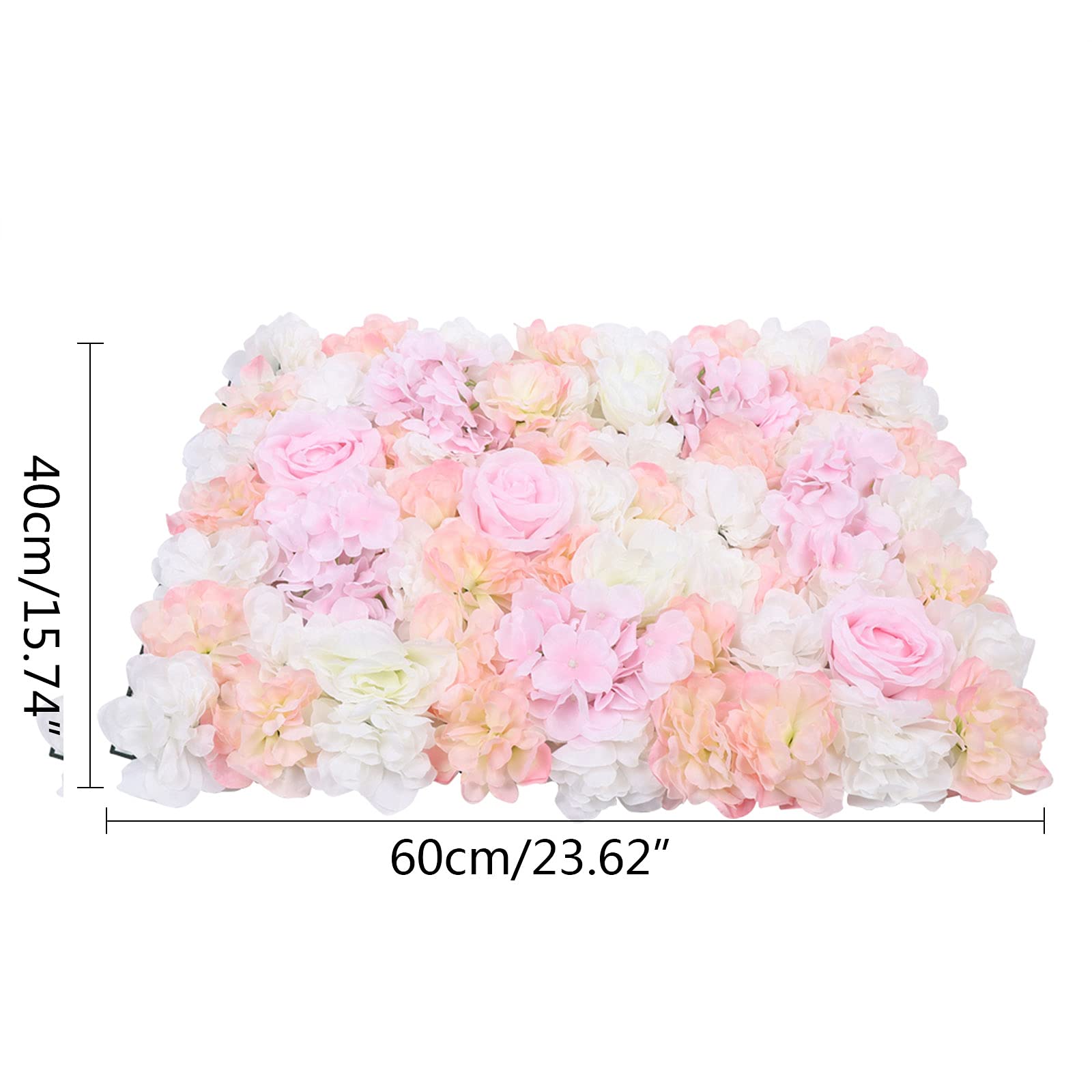 10pcs Artificial Silk Rose Flower Wall Panels - 24