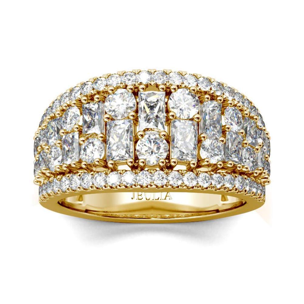 Jeulia 925 Sterling Silver Women's Diamond Band Rings - Cubic Zirconia Wedding, Engagement, Anniversary & Promise Rings - Bridal Jewelry Set for Everyday Wear & Special Occasions