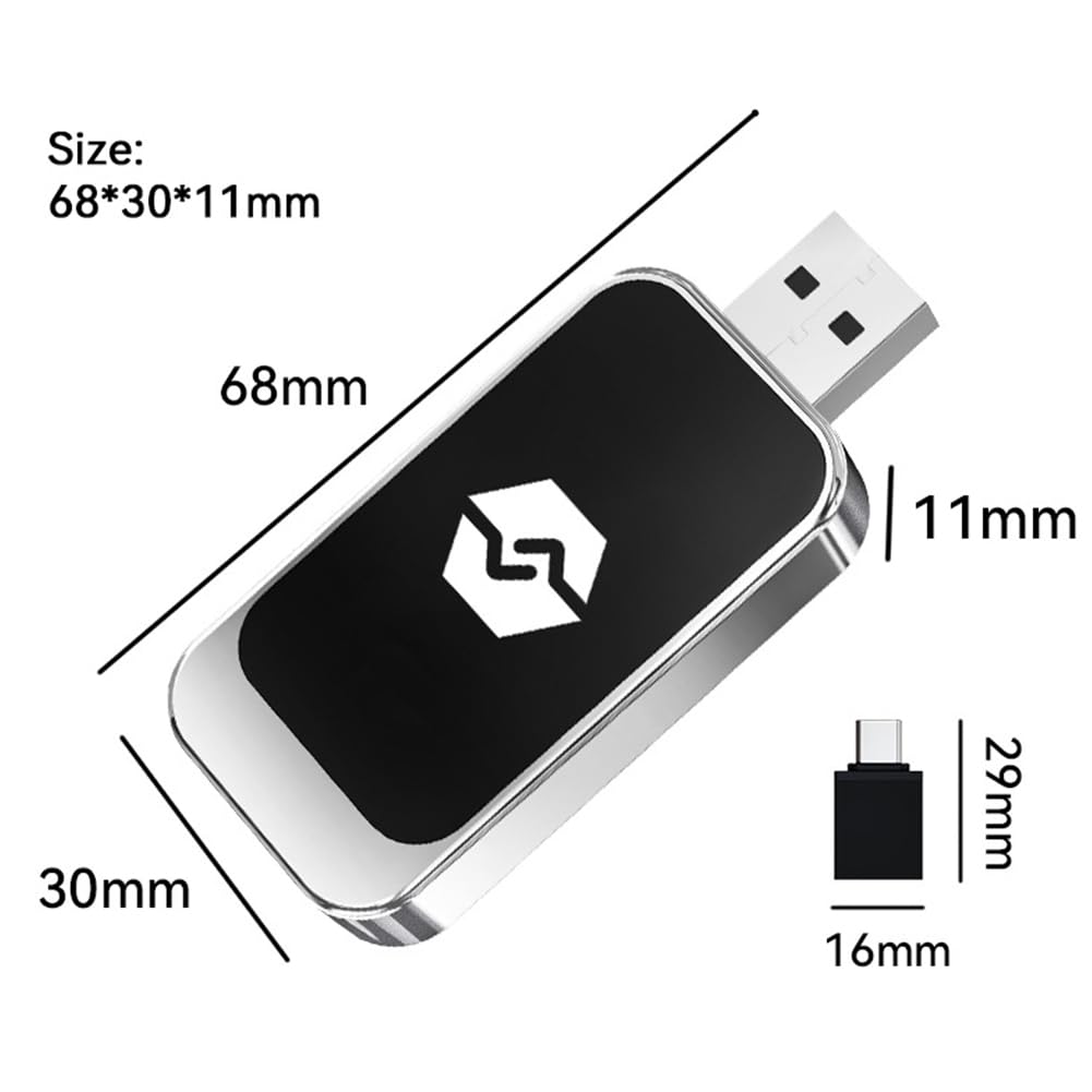 JRPCZV 2-in-1 Wireless CarPlay & Android Auto Adapter - USB Car Adapter for Wireless Apple CarPlay & Android Auto - Convert Wired to Wireless for Seamless Smartphone Connectivity - Perfect for Commuting & Road Trips