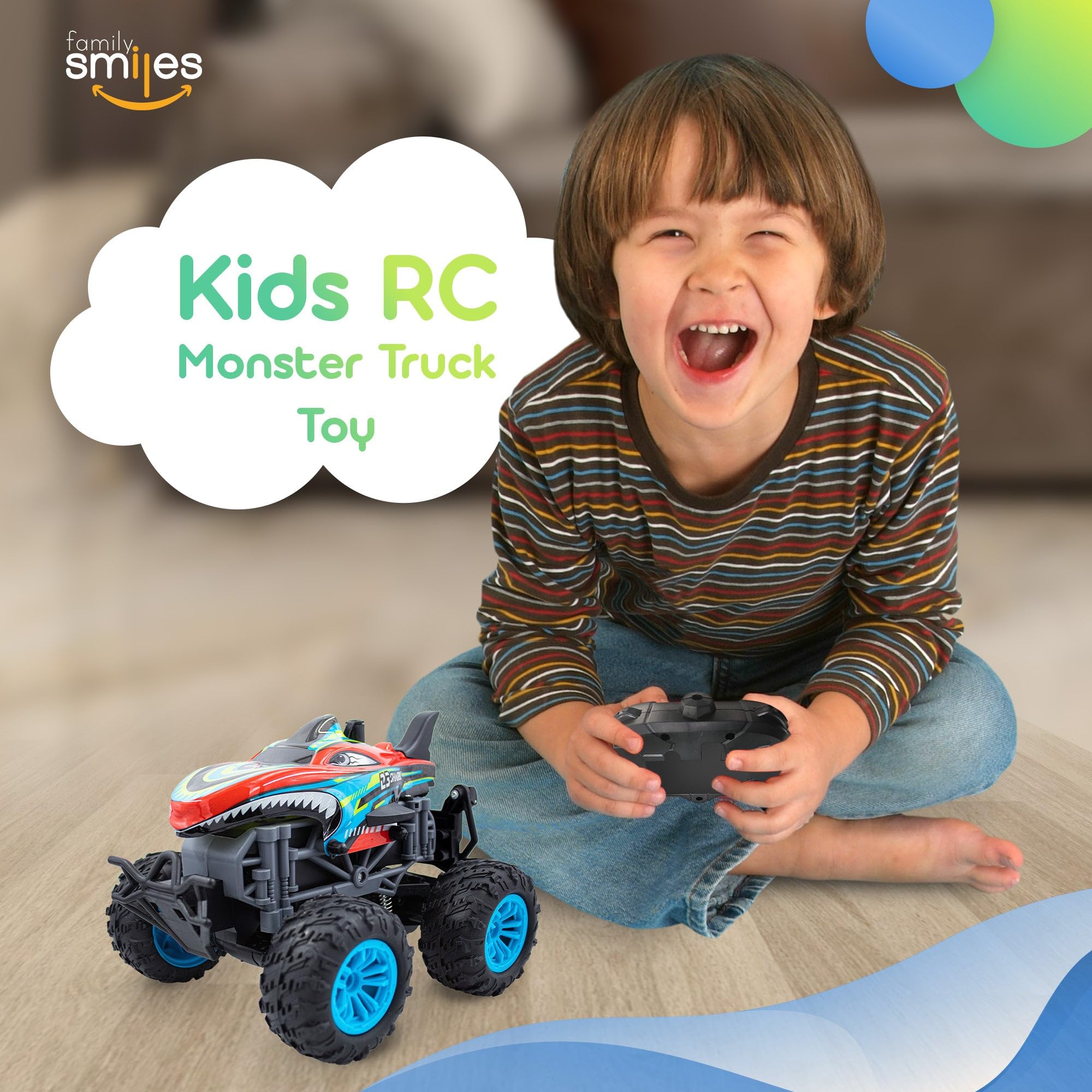 Remote Control Dinosaur and Shark Monster Truck Toy Set - 2 Pack RC Cars for Boys & Girls Ages 8-12 | Outdoor Play, Birthday Gifts, STEM Learning Toys