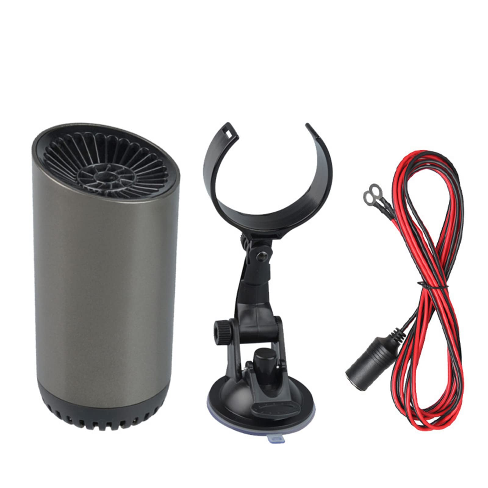 150W 12V Electric Car Fan Heater with 360° Adjustable Head - Low Noise Auto Cooling Fan for Cigarette Lighter in Cars, Trucks, Vans, SUVs, RVs & Boats - Perfect for Summer Road Trips & Hot Weather Commuting