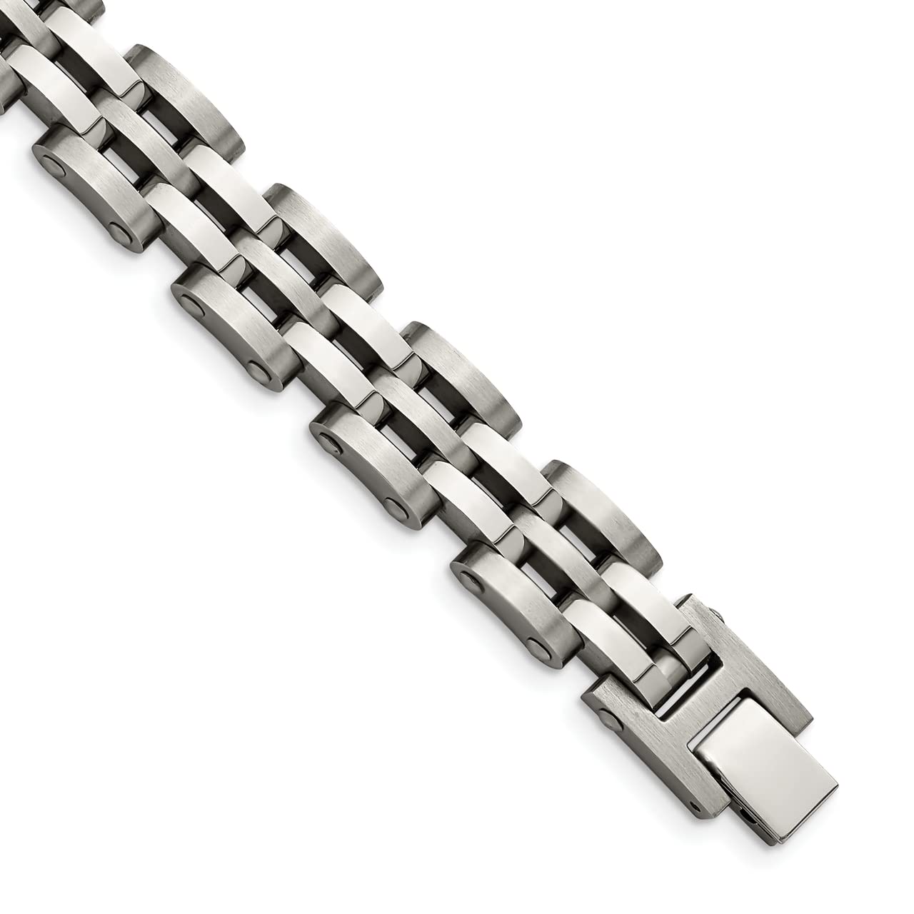 Lex & Lu Stainless Steel Brushed & Polished 8.75