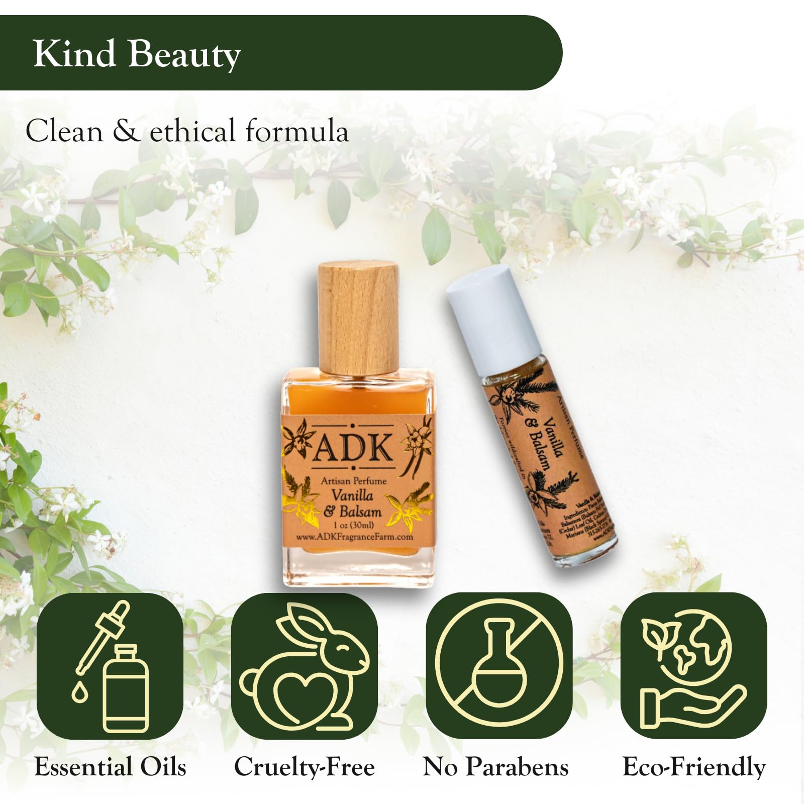 ADK Vanilla Balsam Botanical Perfume Spray 1 oz (30 mL) - Natural Hypoallergenic & Clean Fragrance for Women & Men with Pine, Bergamot, Vanilla, Balsam & Amber Notes | Perfect for Daily Wear, Date Nights & Special Occasions