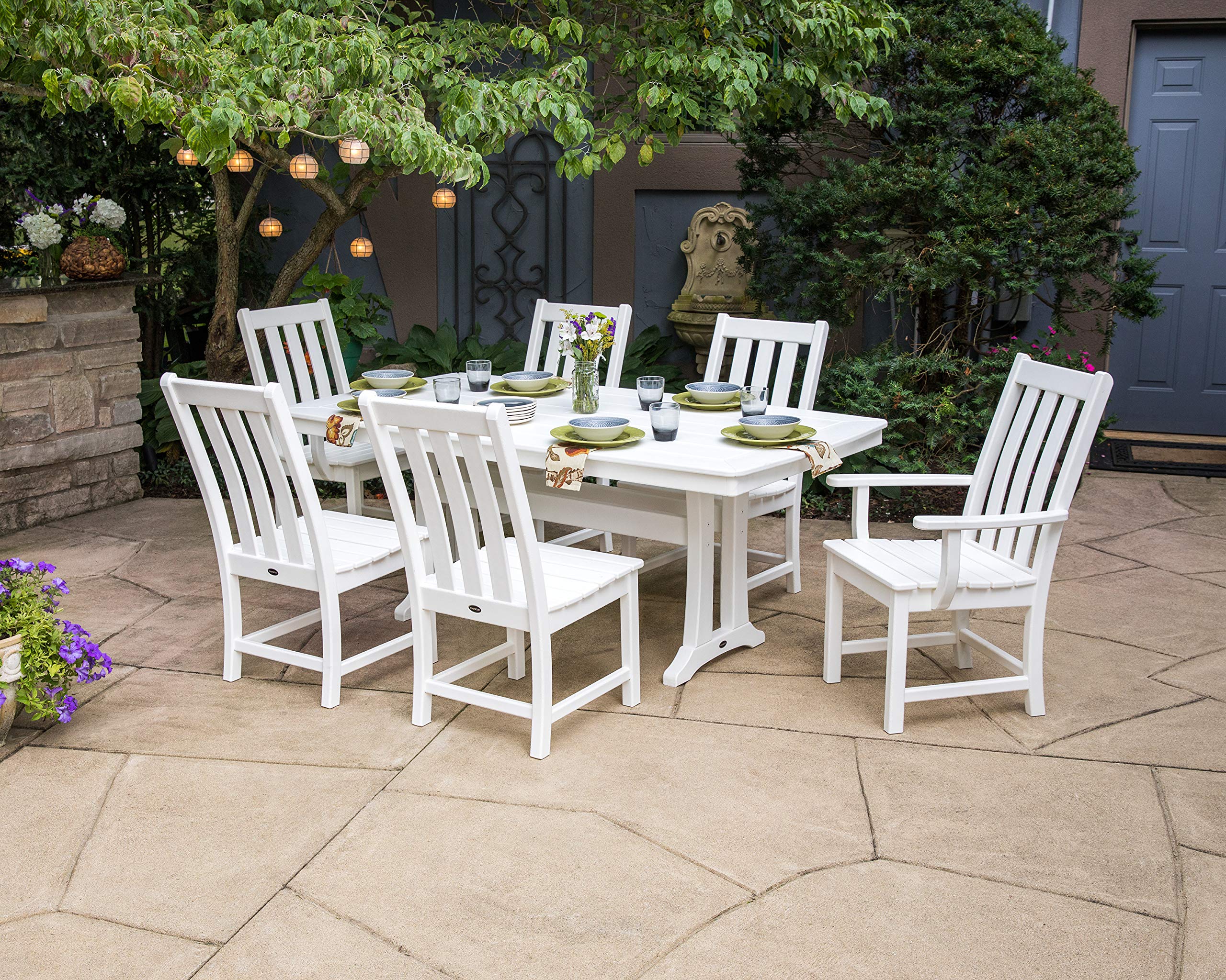 POLYWOOD® Vineyard Dining Side Chair - Black Outdoor Patio Furniture for Garden, Poolside, and Restaurant Use