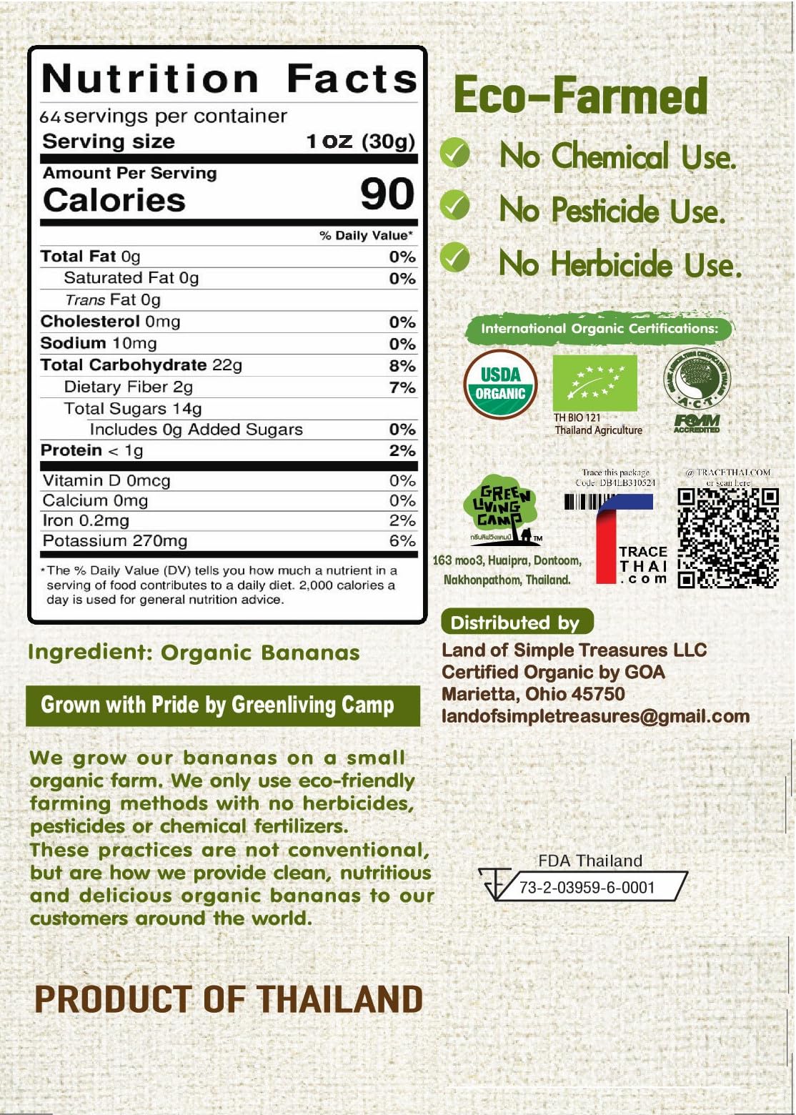 Organic Sun Dried Bananas Bulk Pack - No Sugar Added, Preservative-Free, Unsulfured, Soft & Chewy Thai Dried Fruit Snacks - 4 LB - Perfect for Healthy Snacking, Baking, Trail Mix & Gift Giving