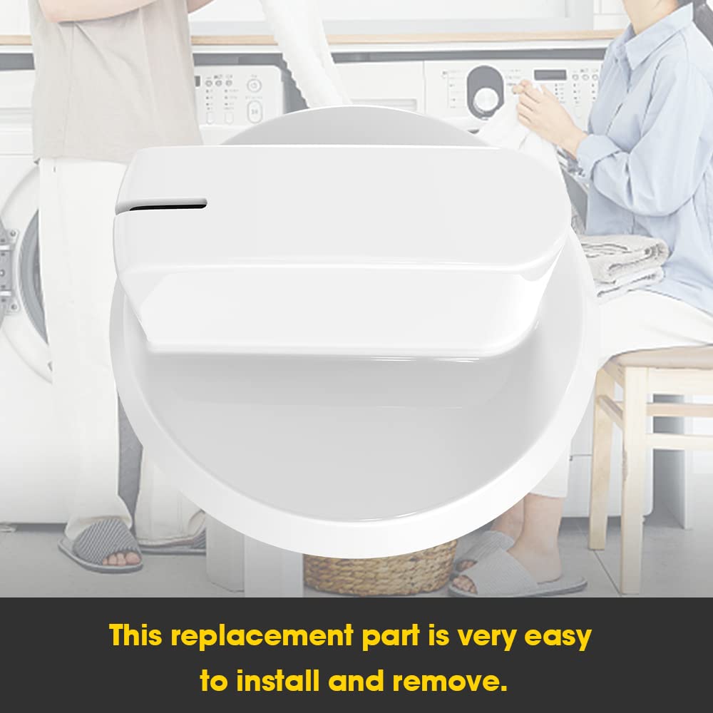 GE Dryer Timer Control Knob Assembly WE03X25285 - Replacement for AP6032623 & PS11763058 - Durable White Plastic Knob for GE Dryer Repair - Perfect for Home Laundry Room Maintenance