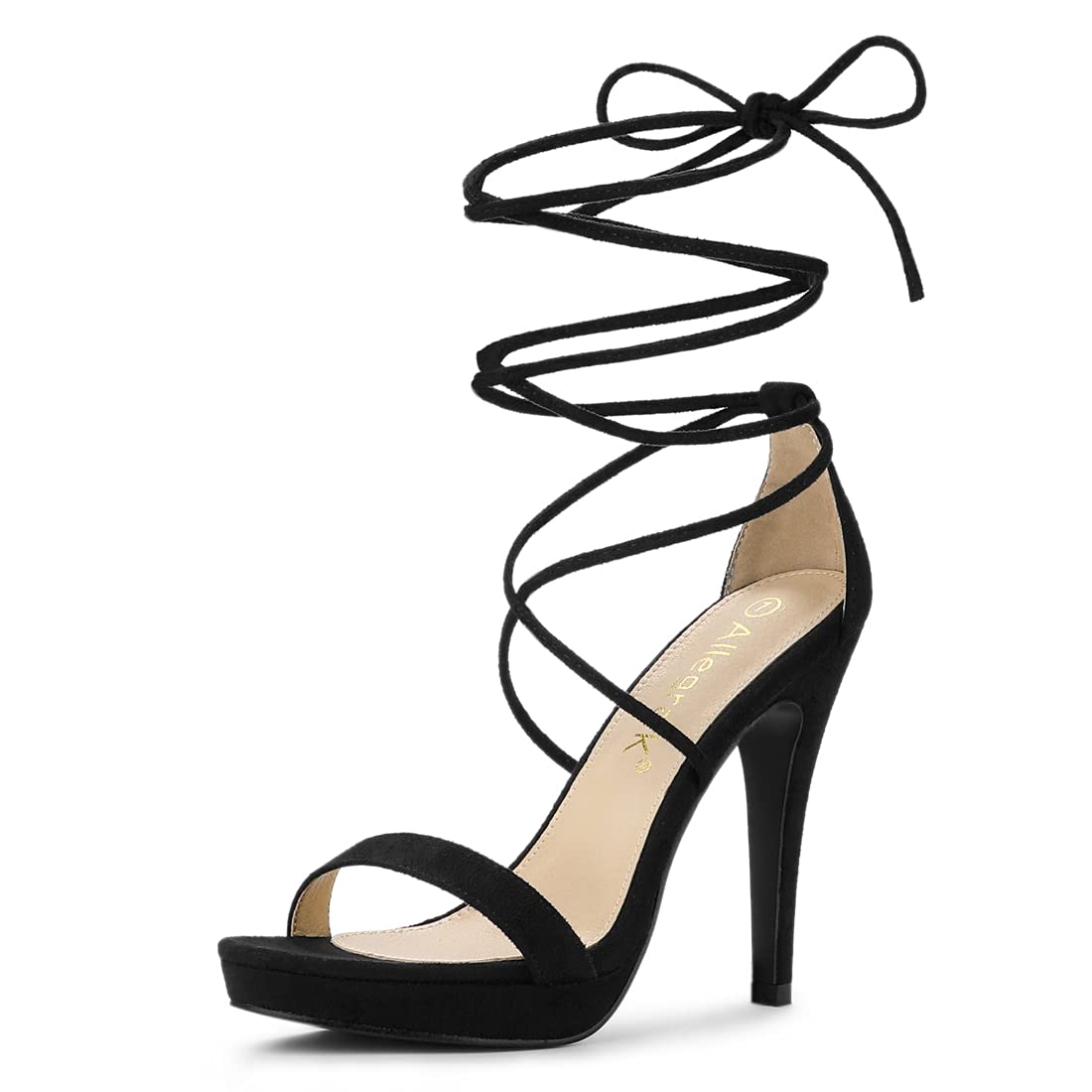 Allegra K Women's Platform Stiletto Heels Lace Up Sandals - Sexy High Heel Dress Shoes for Women, Comfortable Party & Evening Wear, Perfect for Weddings, Prom, Night Out & Special Occasions