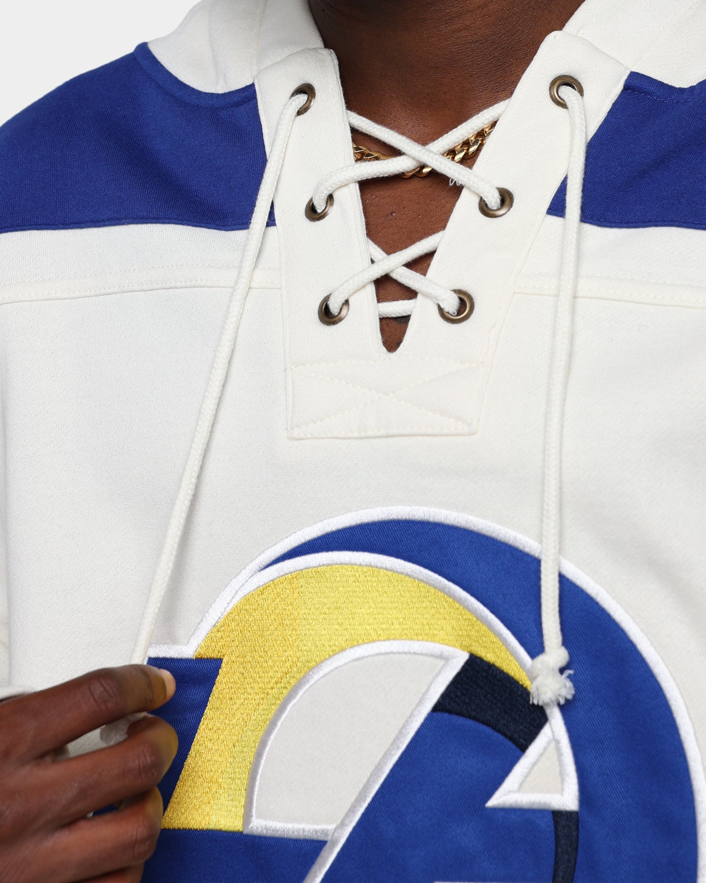 47 Brand Los Angeles Rams Superior Lacer Hoodie Cream - NFL Team Fan Apparel for Men & Women - Perfect for Game Day, Tailgating & Casual Wear