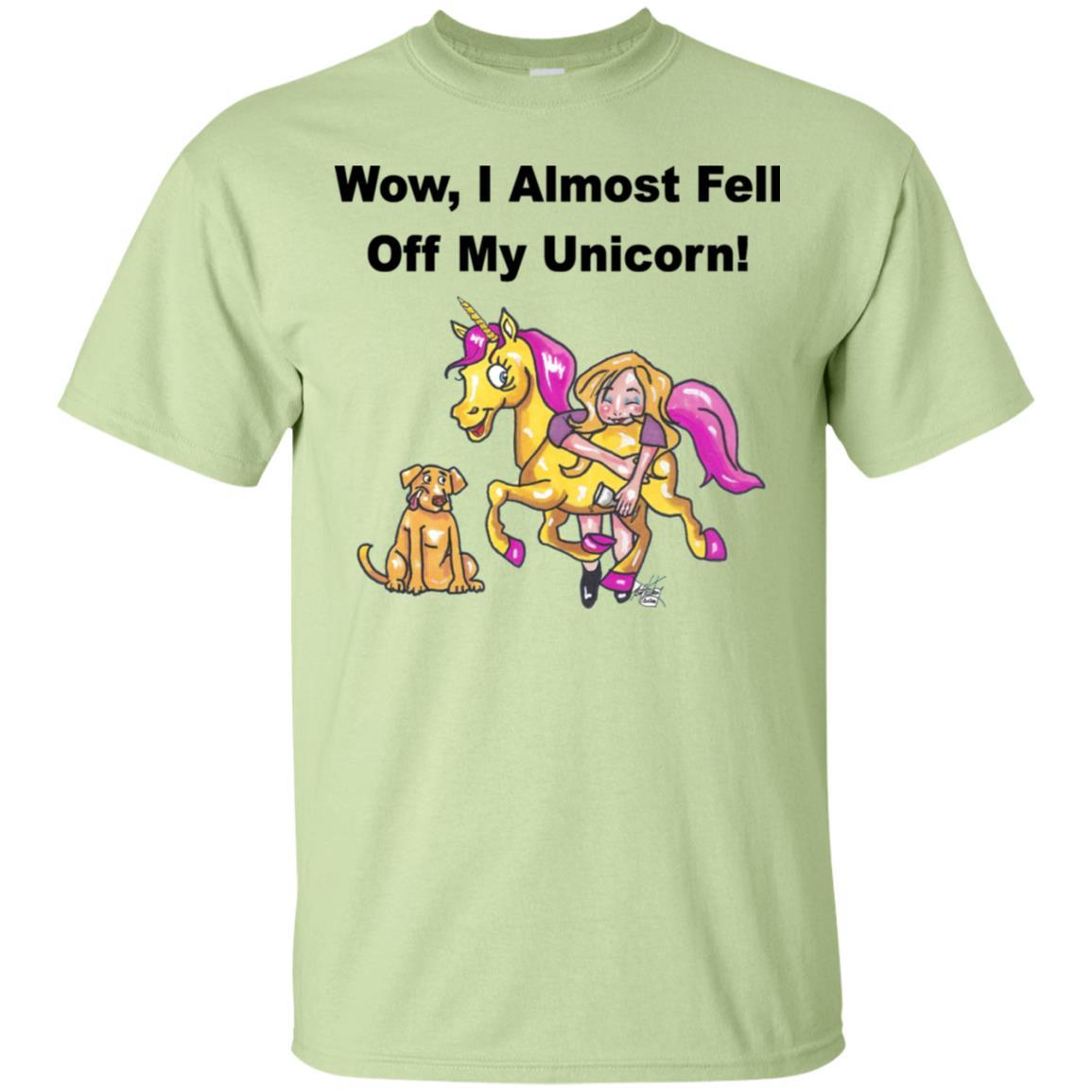 Wow I Almost Fell Off My Unicorn Funny Graphic T-Shirt for Women | Soft Cotton Casual Tee | Perfect for Parties, Gifts & Everyday Wear