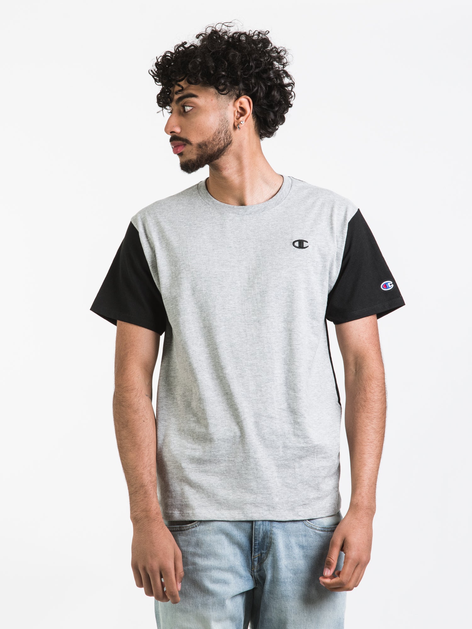 Champion Classic Color Block T-Shirt for Men & Women | Comfortable Cotton Tee | Casual Wear & Gym Outfit | Clearance Sale