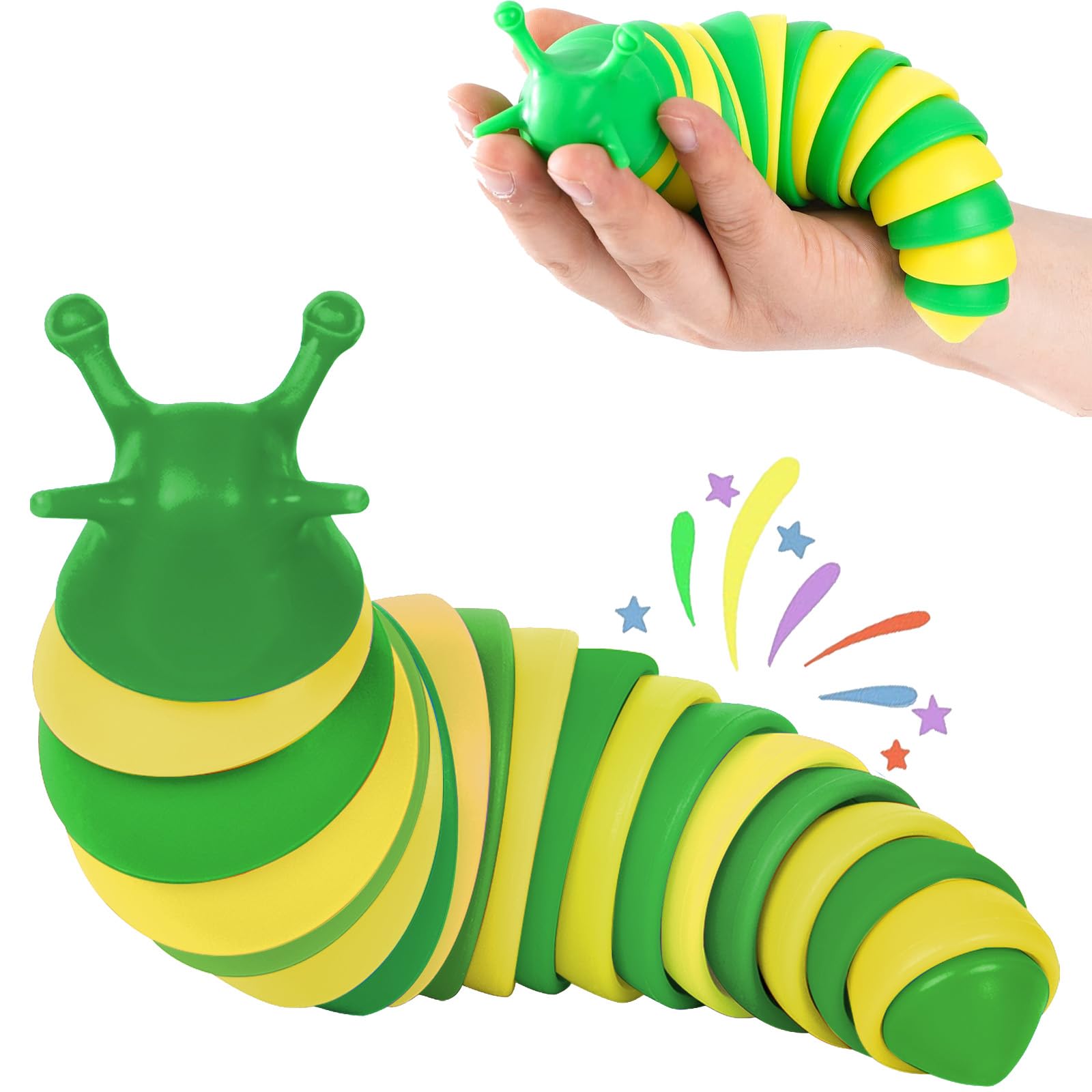 iFiwin Fidget Slug - Sensory Slug Fidget Toys for Kids & Adults with Autism, Stress Relief Toys for Anxiety, ADHD & Focus - Perfect for Christmas Stocking Stuffers, Birthday Gifts & Party Favors - Great for Classroom, Office & Travel Stress Relief