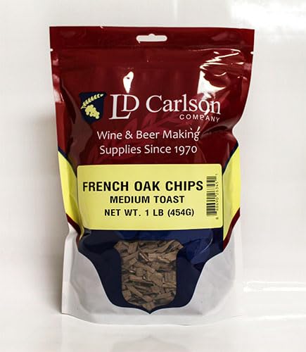 Premium French Oak Chips - Medium Toast 1 lb (LD Carlson 6345B) - Perfect for Home Brewing, Wine Aging & BBQ Smoking