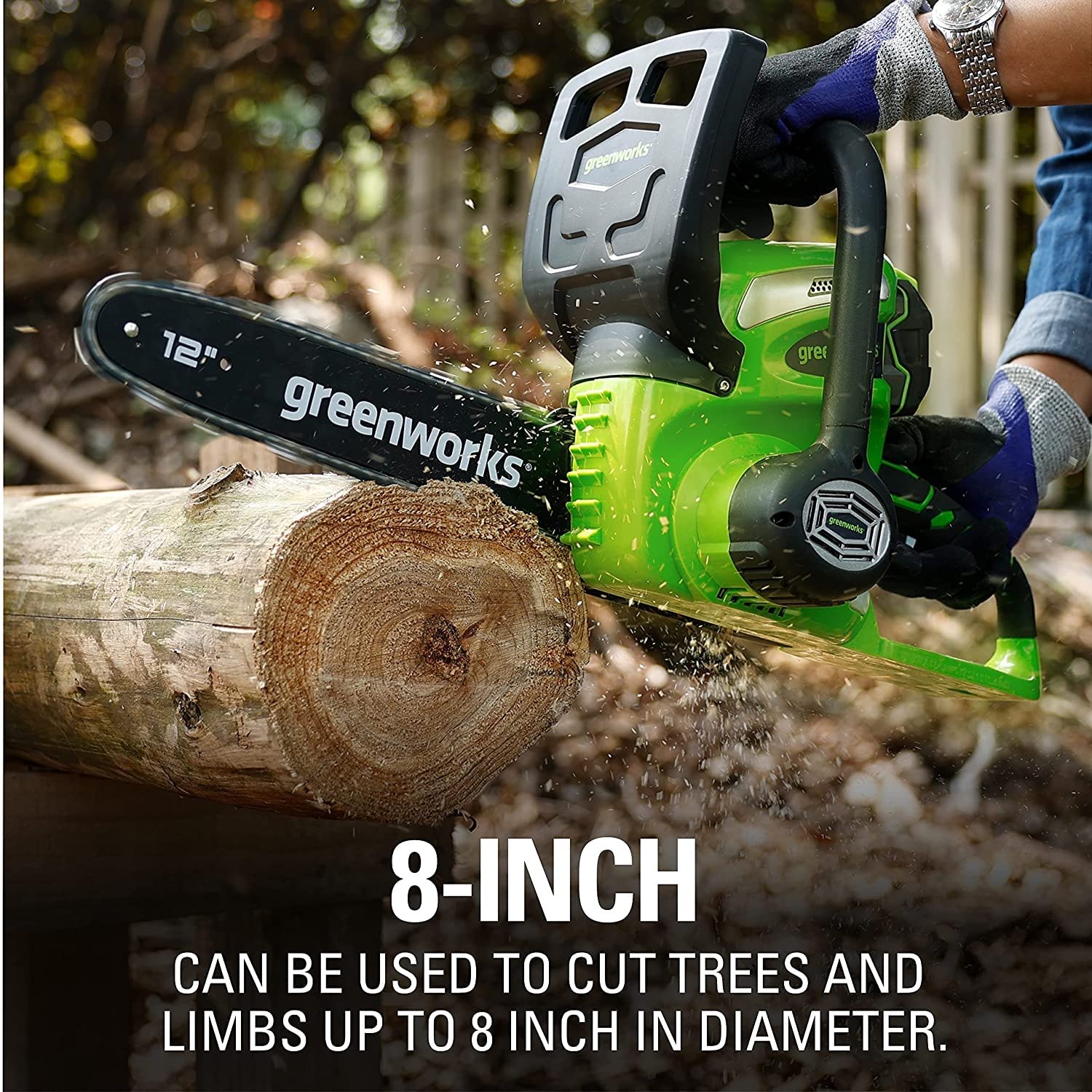 Greenworks 40V 12-Inch Cordless Chainsaw with 2.0Ah Battery & Charger - Lightweight Electric Chainsaw for Tree Trimming, Branch Cutting & Yard Maintenance - Includes Bonus 40V Hedge Trimmer for Complete Lawn Care Set