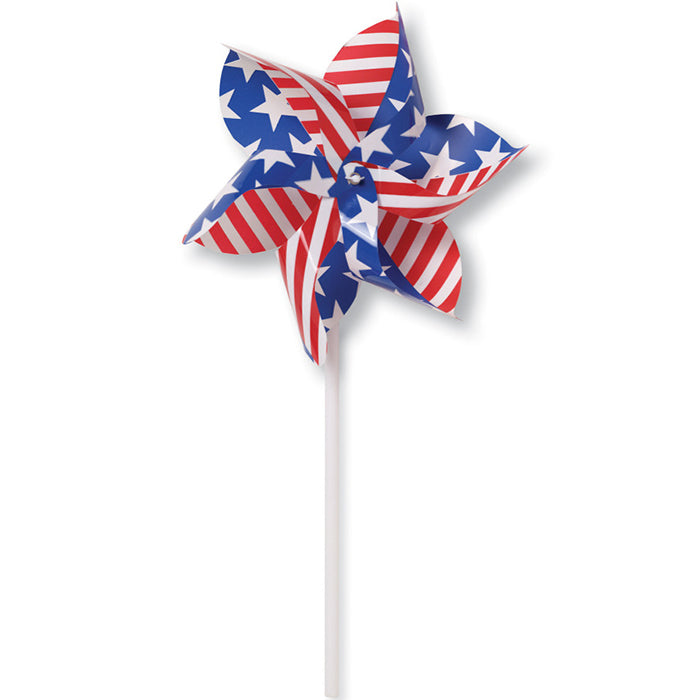 12-Piece Bulk Patriotic Pinwheels - Red White & Blue Spinning Wind Decorations for 4th of July, Memorial Day, Labor Day & Outdoor Parties - Perfect for Garden, Yard, and Patriotic Events