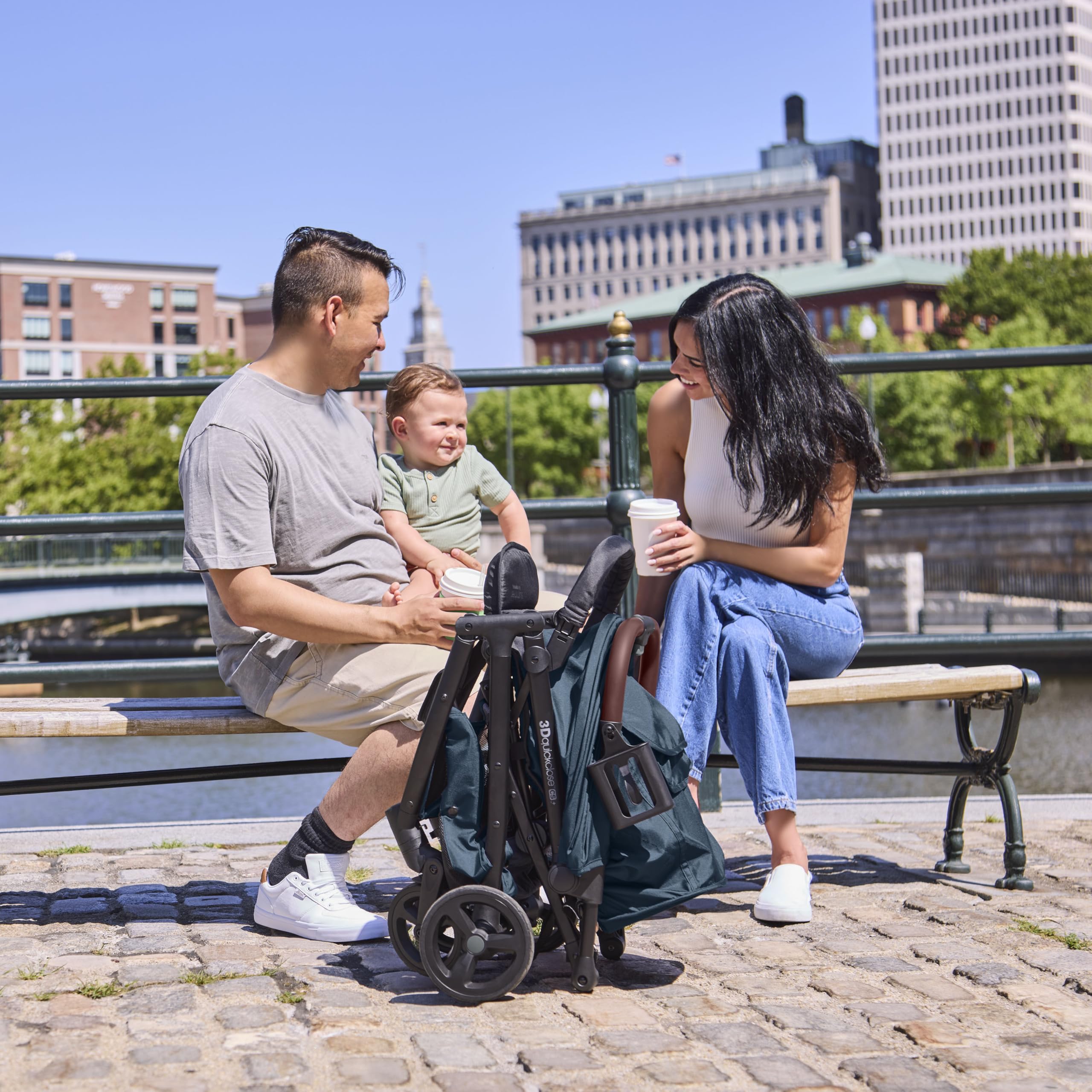 Ingenuity 3Dquickclose CS+ Compact Fold Stroller - Lightweight Baby Stroller with Oversized Canopy, Extra-Large Storage Basket & One-Hand Fold | Perfect for Travel, Shopping & City Walks