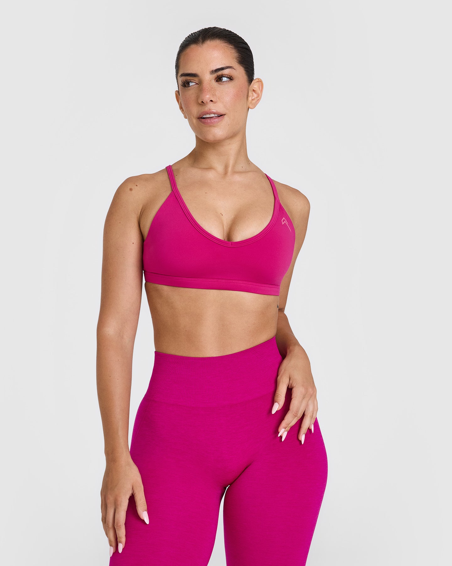 Timeless Strappy Bralette - Comfortable Wireless Lace Bralette in Fuchsia Pink for Women | Perfect for Yoga, Lounge & Everyday Wear